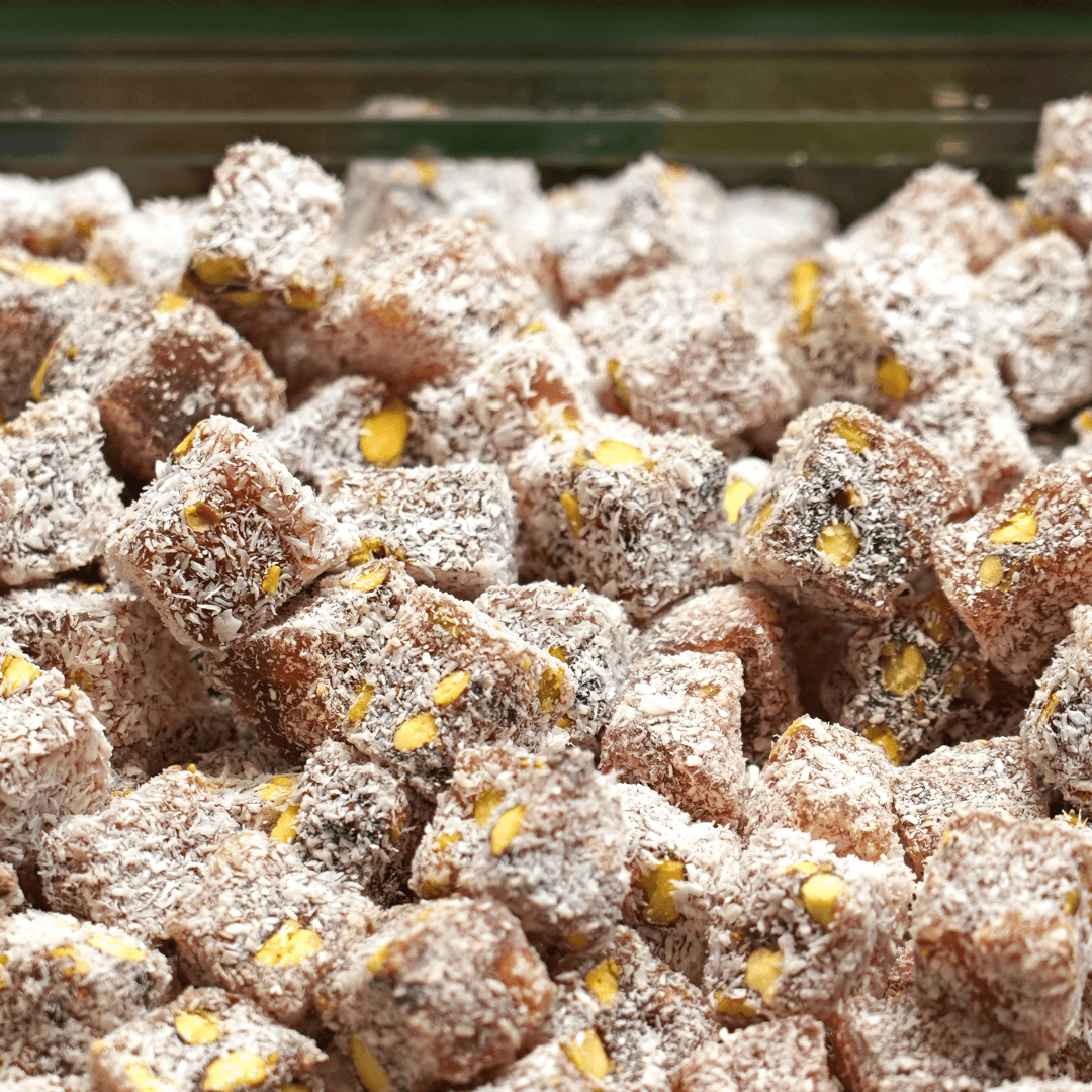 Turkish Delight Lokum with pistachios and coconut (double roasted) 500g