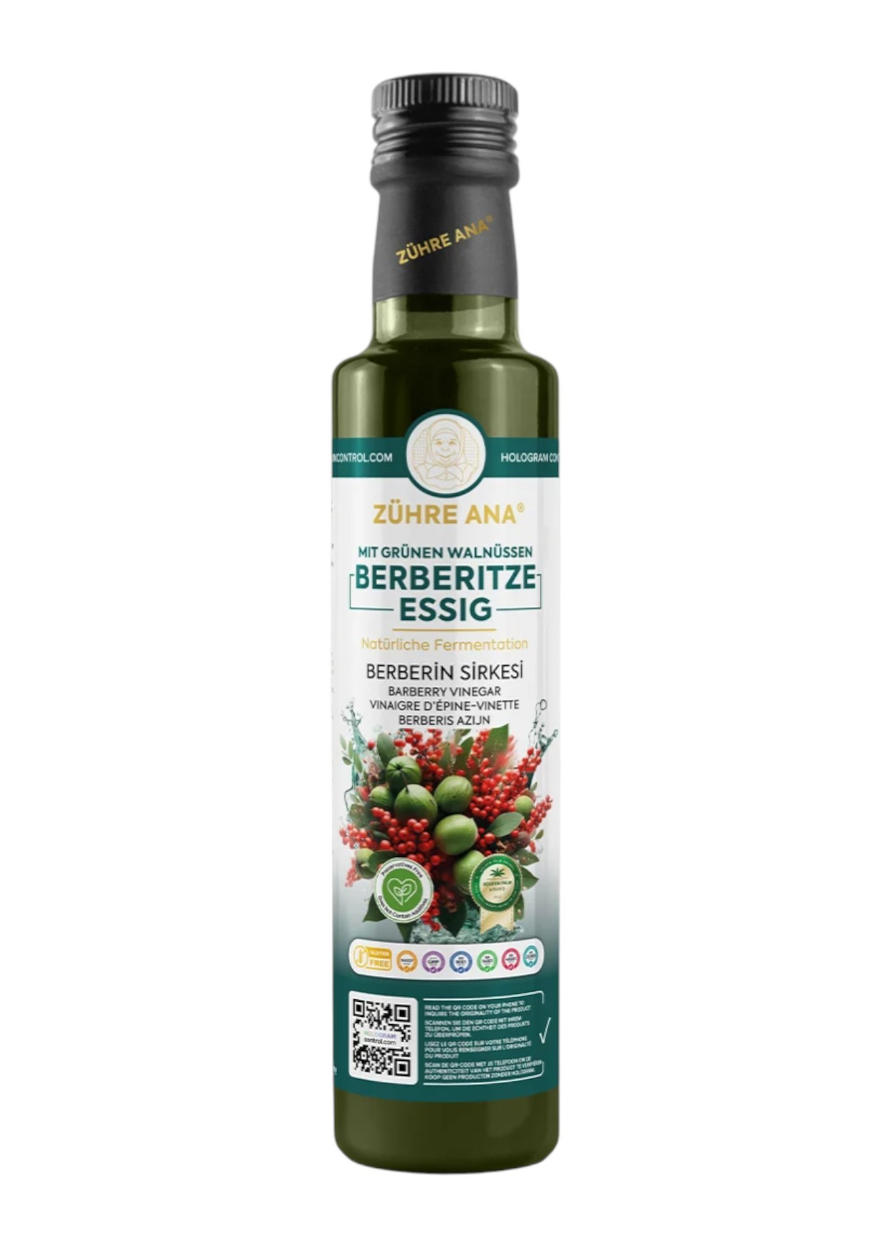 Zühre Ana Yeşil Ceviz Berberin Sirkesi 500ml
