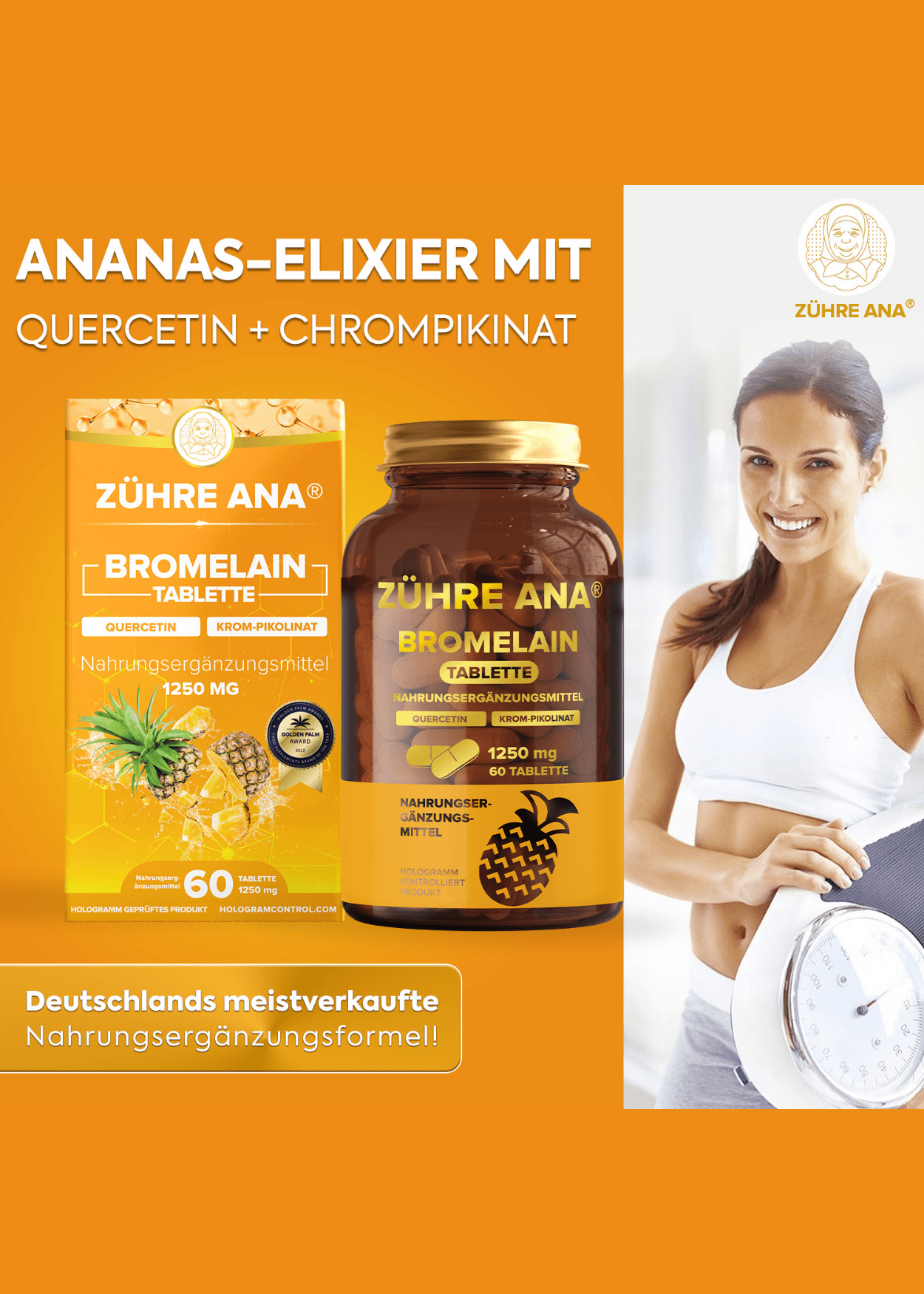 Zühre Ana Bromelain Kapseln 1250 mg 60 Kapseln mit Ananas-extrakt