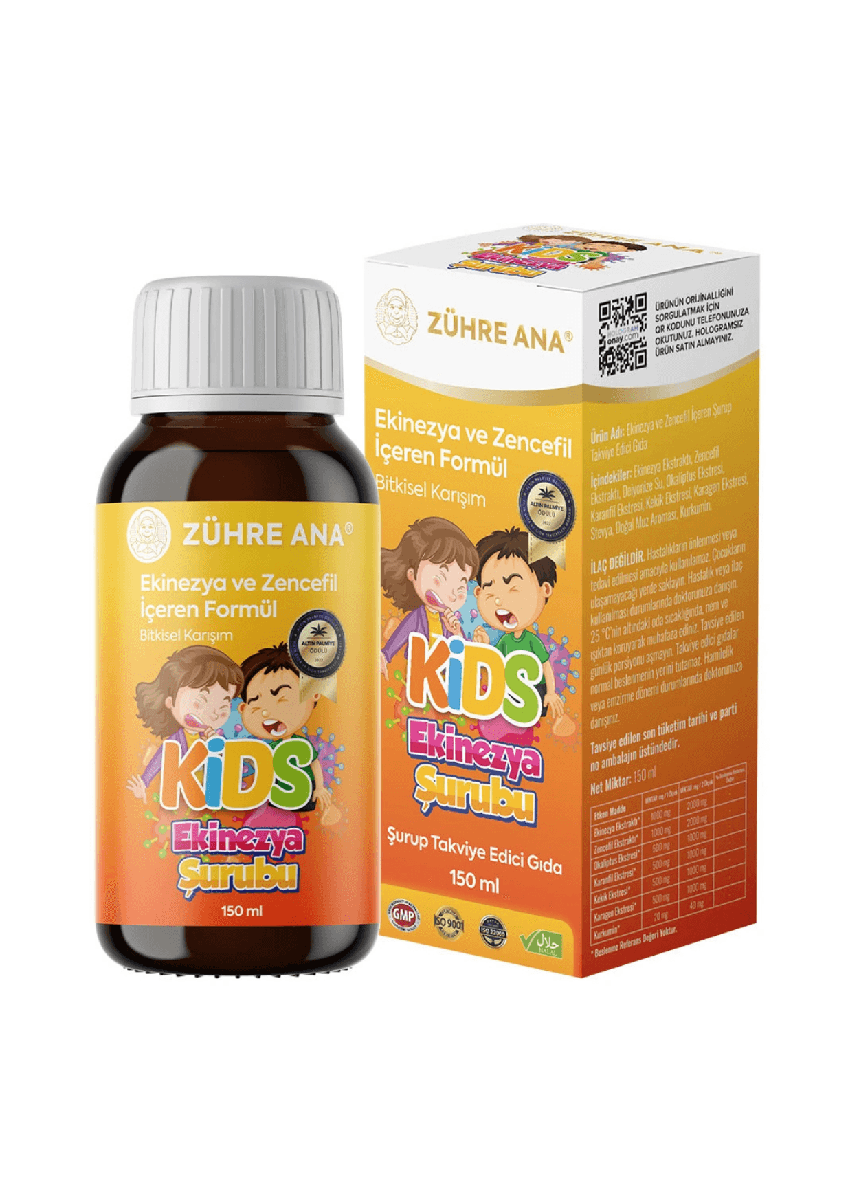 Zühre Ana Kids Ekinezya ve Zencefilli Şurup 150ml