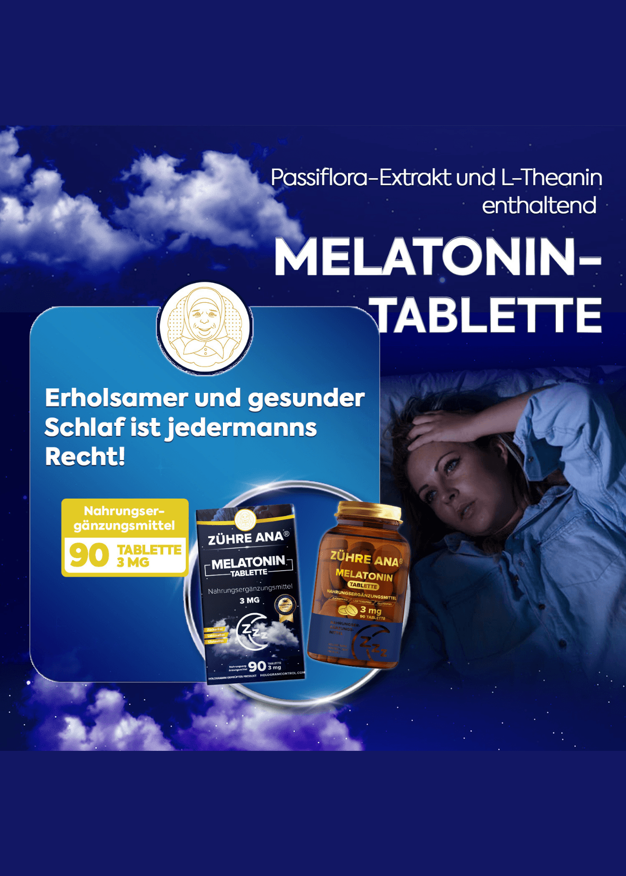 Zühre Ana Melatonin Tablet 3mg - 90 Kapsül