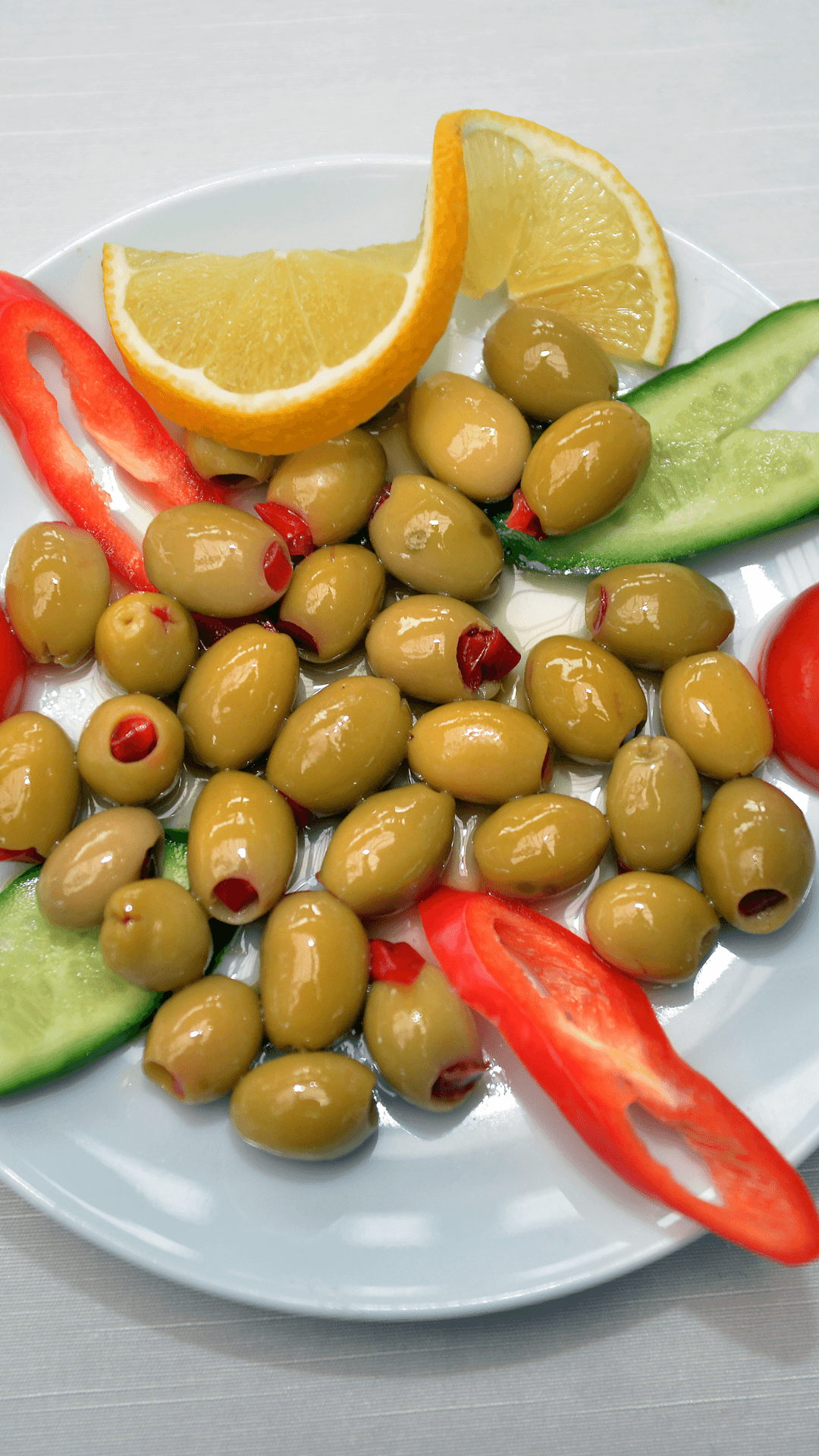 Grüne Oliven mit Rote Paprika 900g