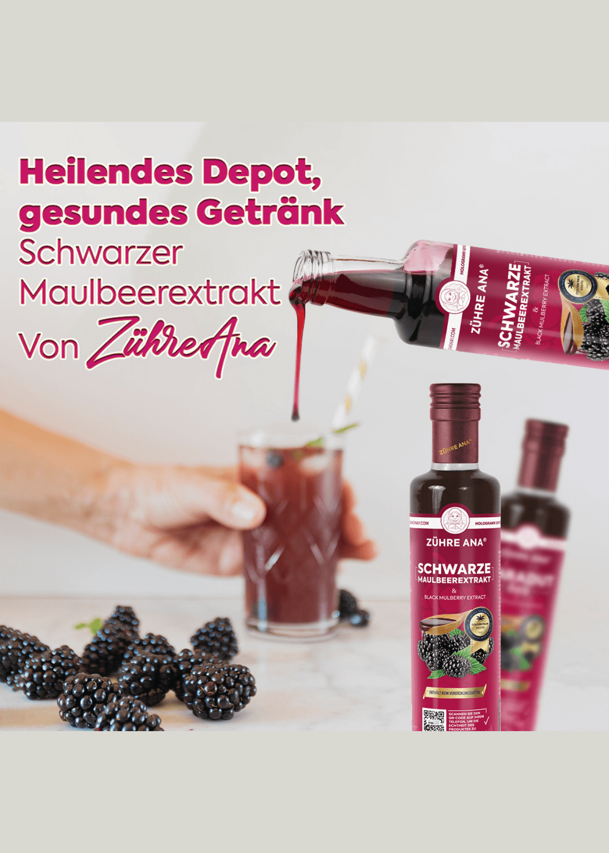 Zühre Ana Schwarzer Maulbeerextrakt 670g – Natürliches Antioxidans, Starkes Immunsystem