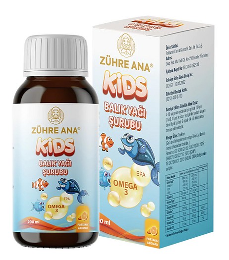 Zühre Ana Kids Balık Yağı Şurubu 150ml