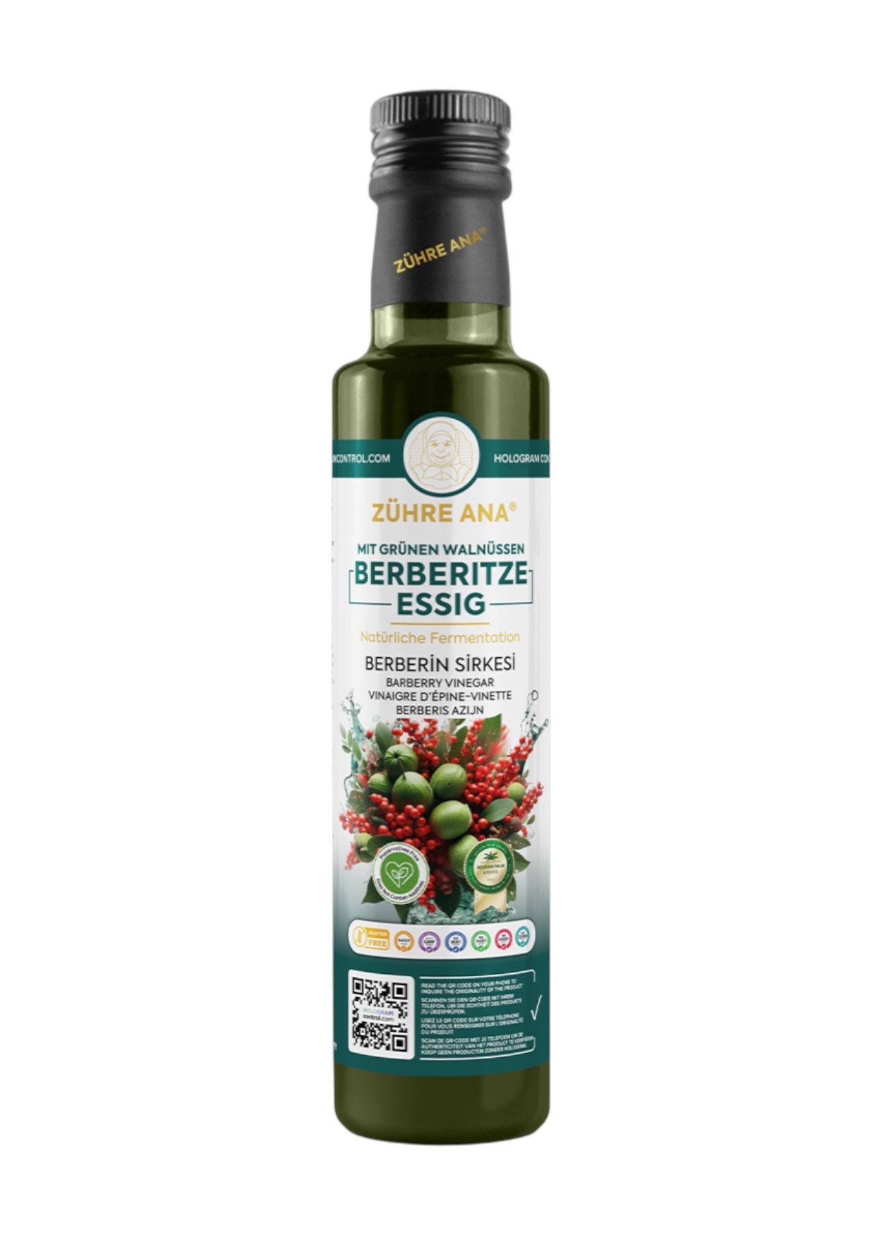 Zühre Ana Yeşil Ceviz Berberin Sirkesi 500ml