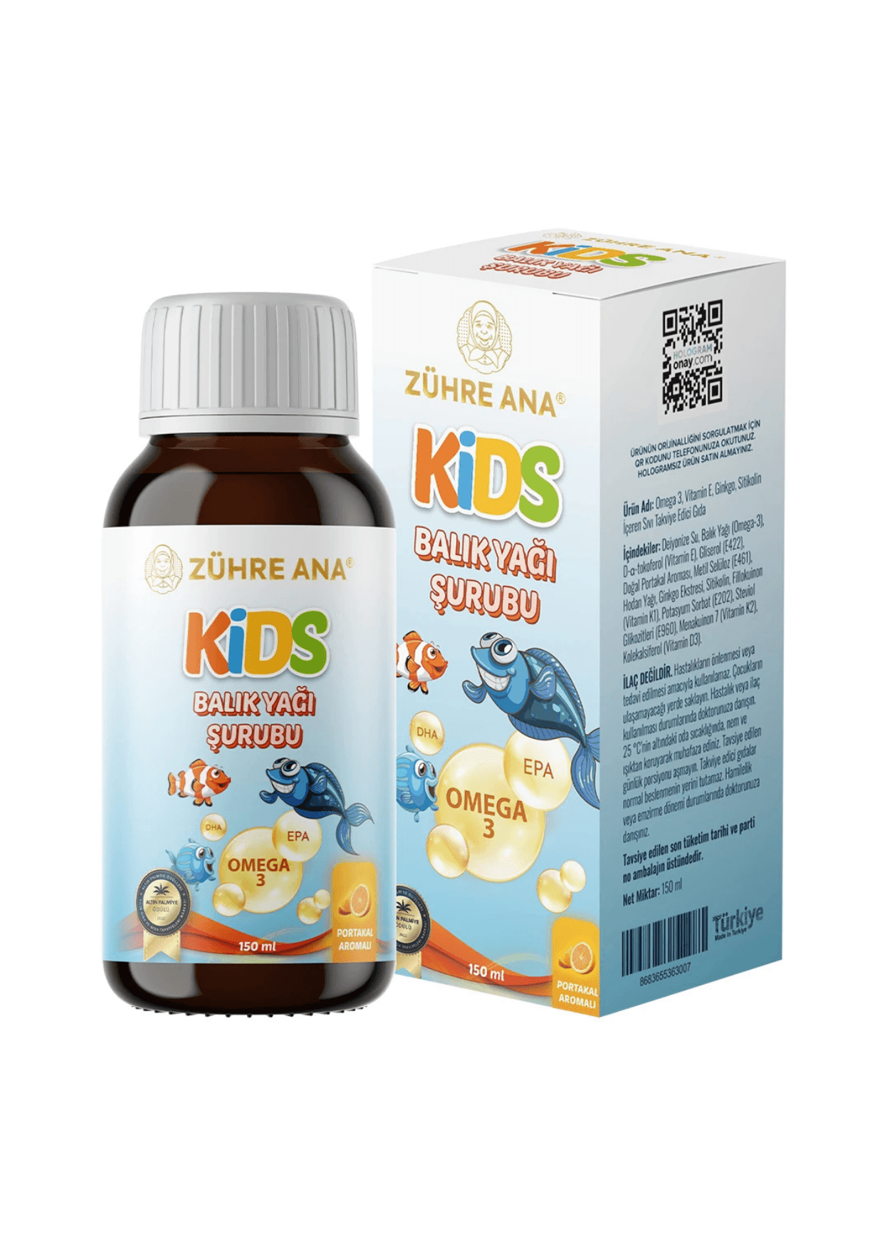 Zühre Ana Kids Balık Yağı Şurubu 150ml