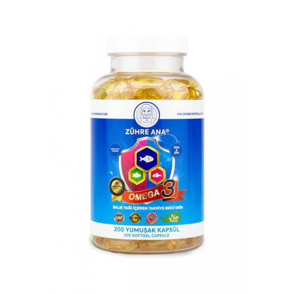 Zühre Ana Omega 3 Fischöl – 200 Kapseln