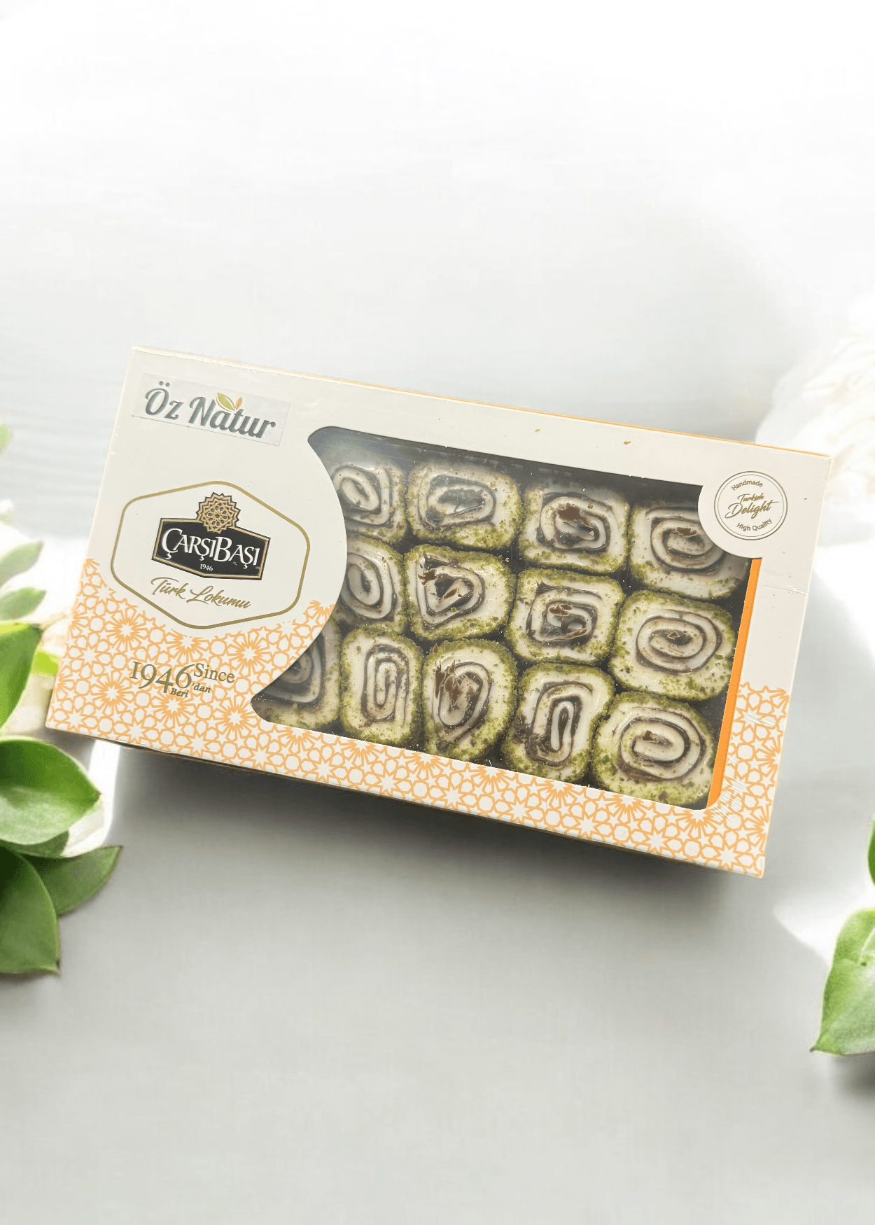 Toz Antep Fıstığı Kaplı Sarma Lokum 500g