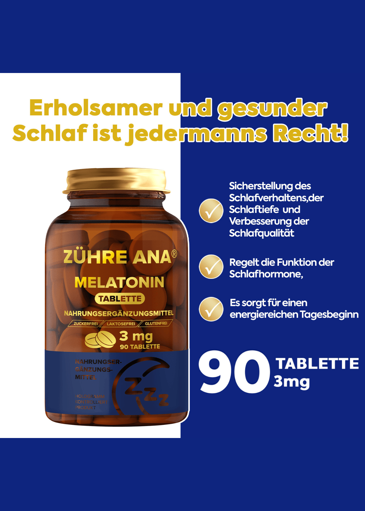 Zühre Ana Melatonin Tablet 3mg - 90 Kapsül