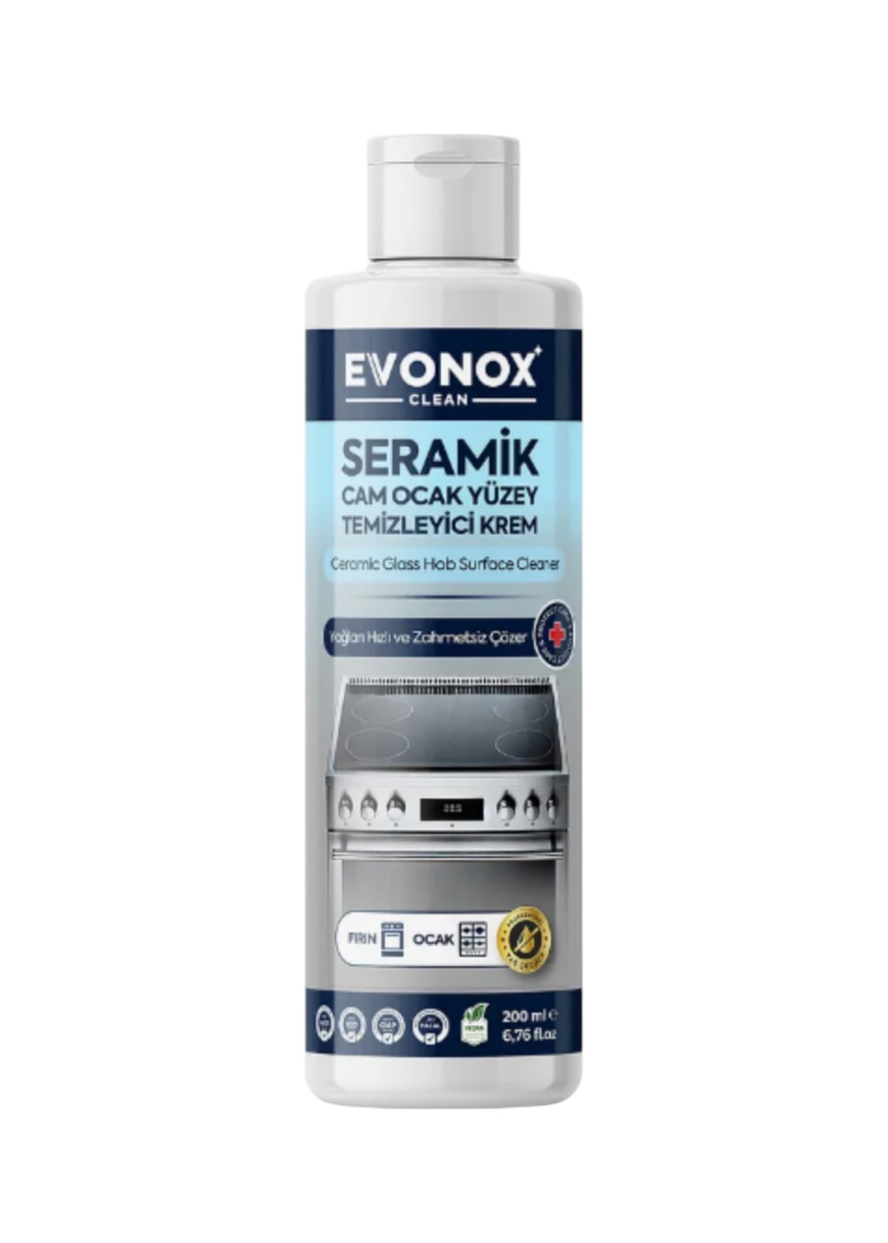 Evonox Keramik-Glaskeramik-Kochfeld-Oberflächenreiniger Creme 200 ml