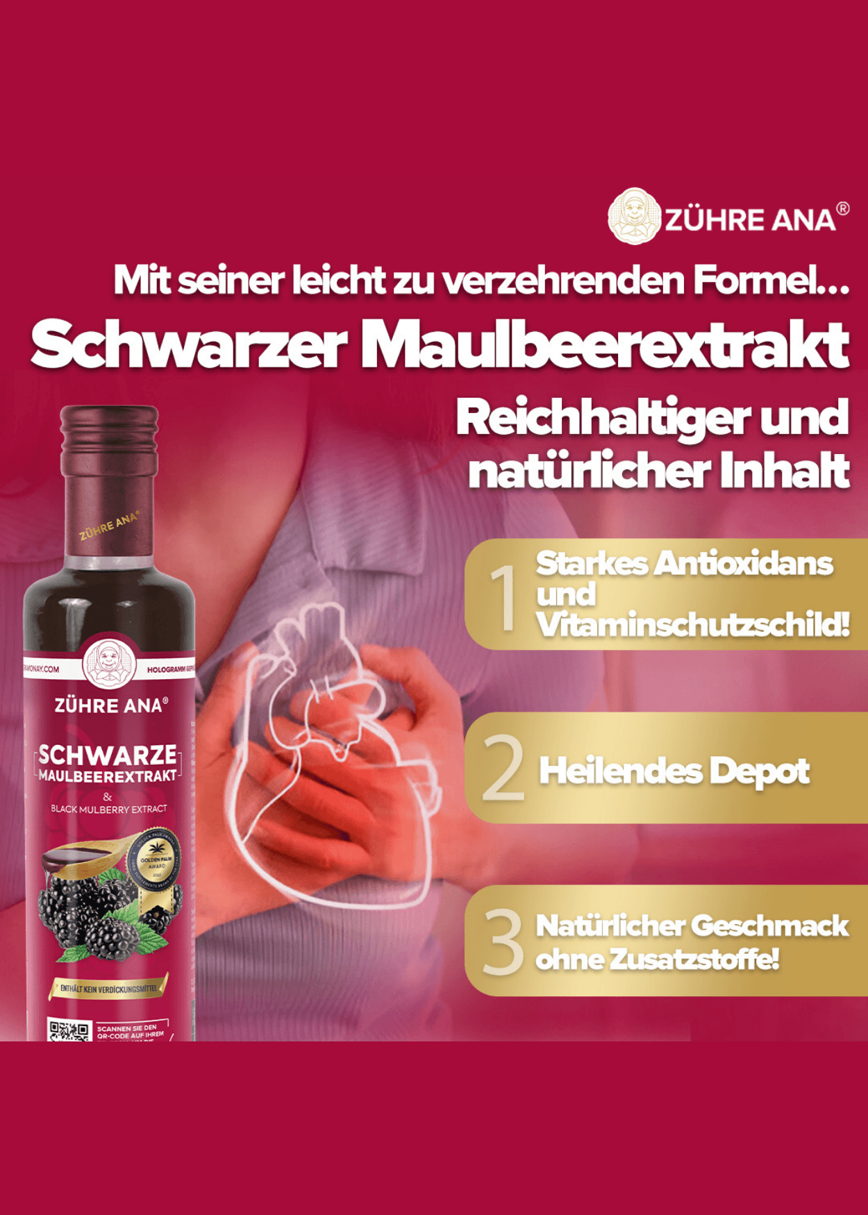 Zühre Ana Schwarzer Maulbeerextrakt 670g – Natürliches Antioxidans, Starkes Immunsystem