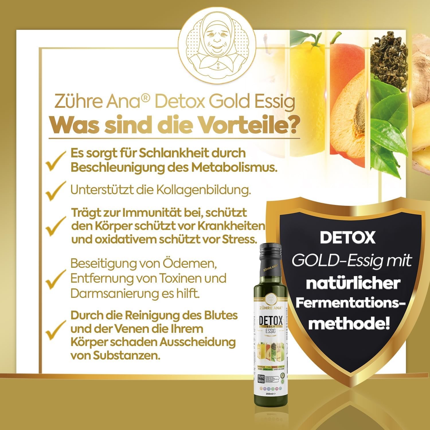 Zühre Ana Detox Gold Sirkesi 250ml