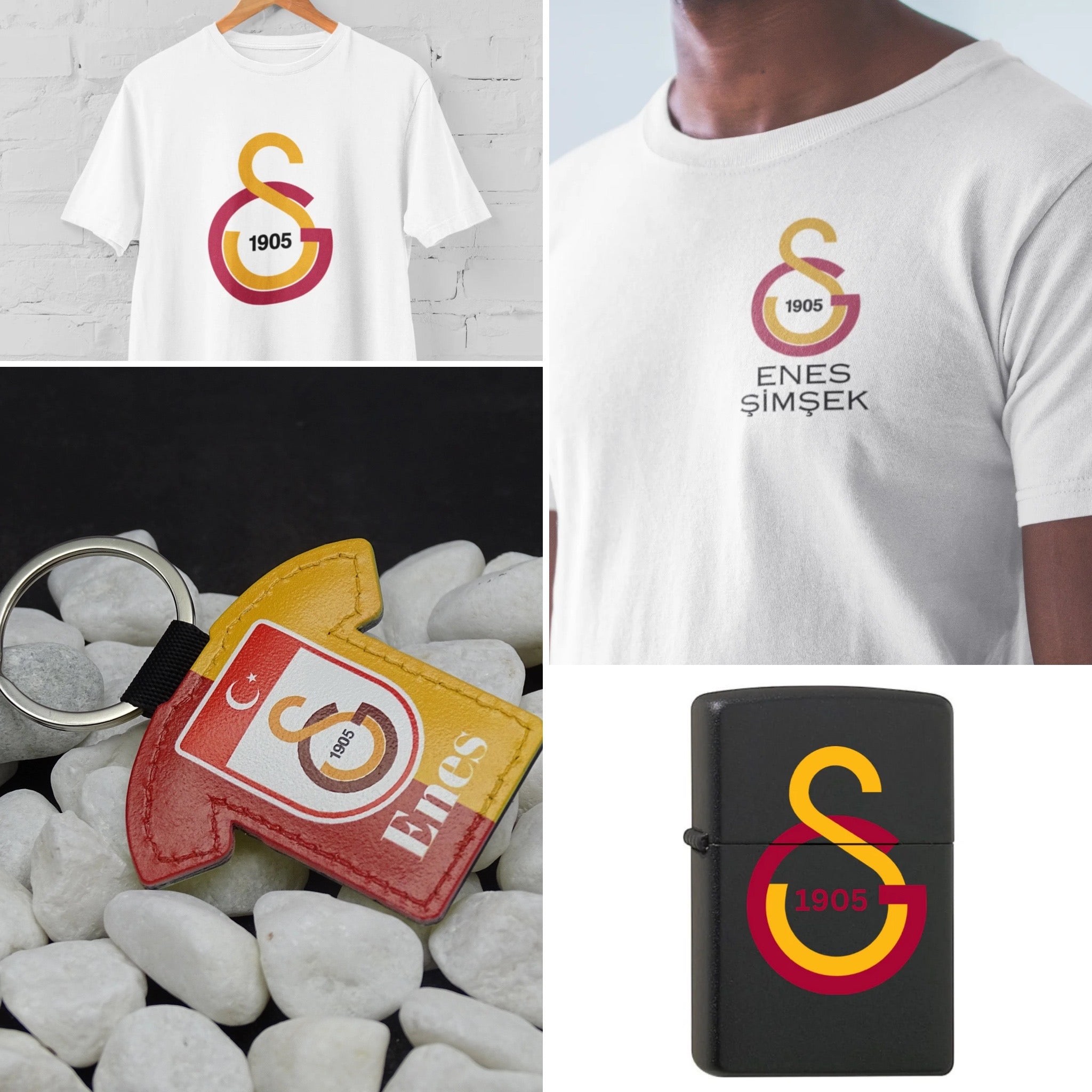 T-Shirt Bundle mit Schlüsselanhänger und Feuerzeug GS