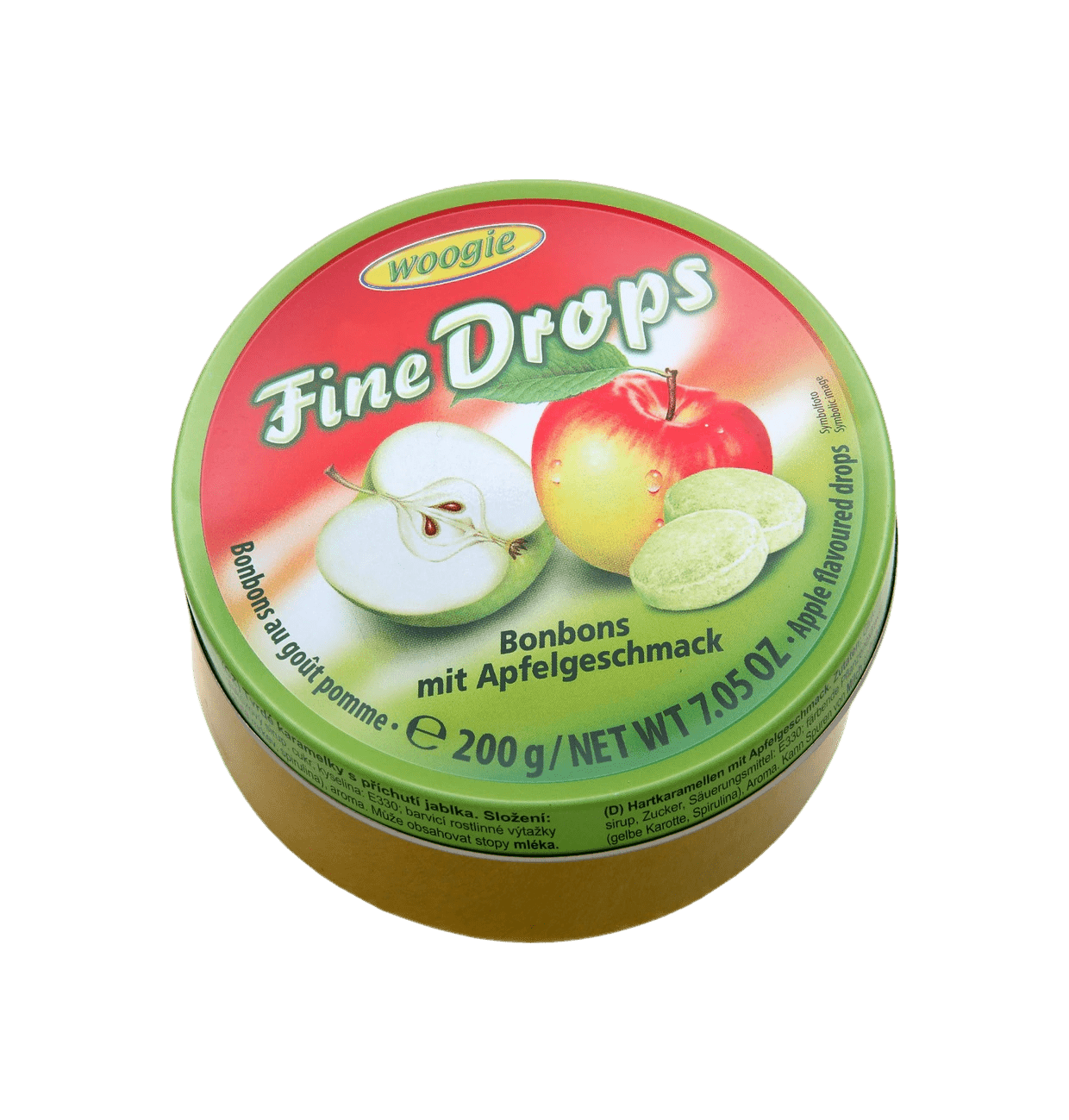 Woogie Apfelgeschmack-Bonbons "Fine Drops" 200g Dose