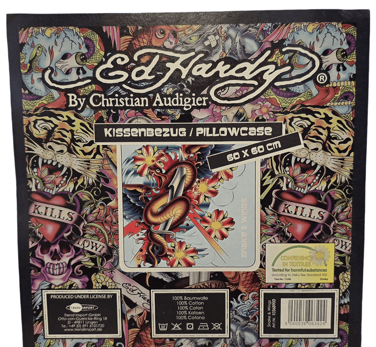 Ed Hardy Kissenbezug Snake & Wings