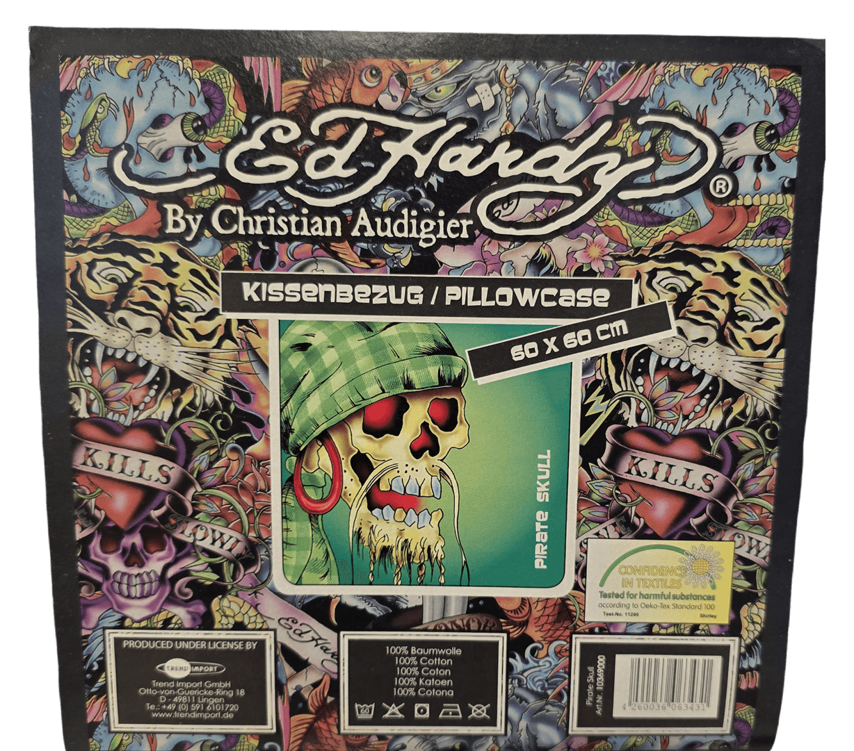 Ed Hardy Kissenbezug Pirate Skull