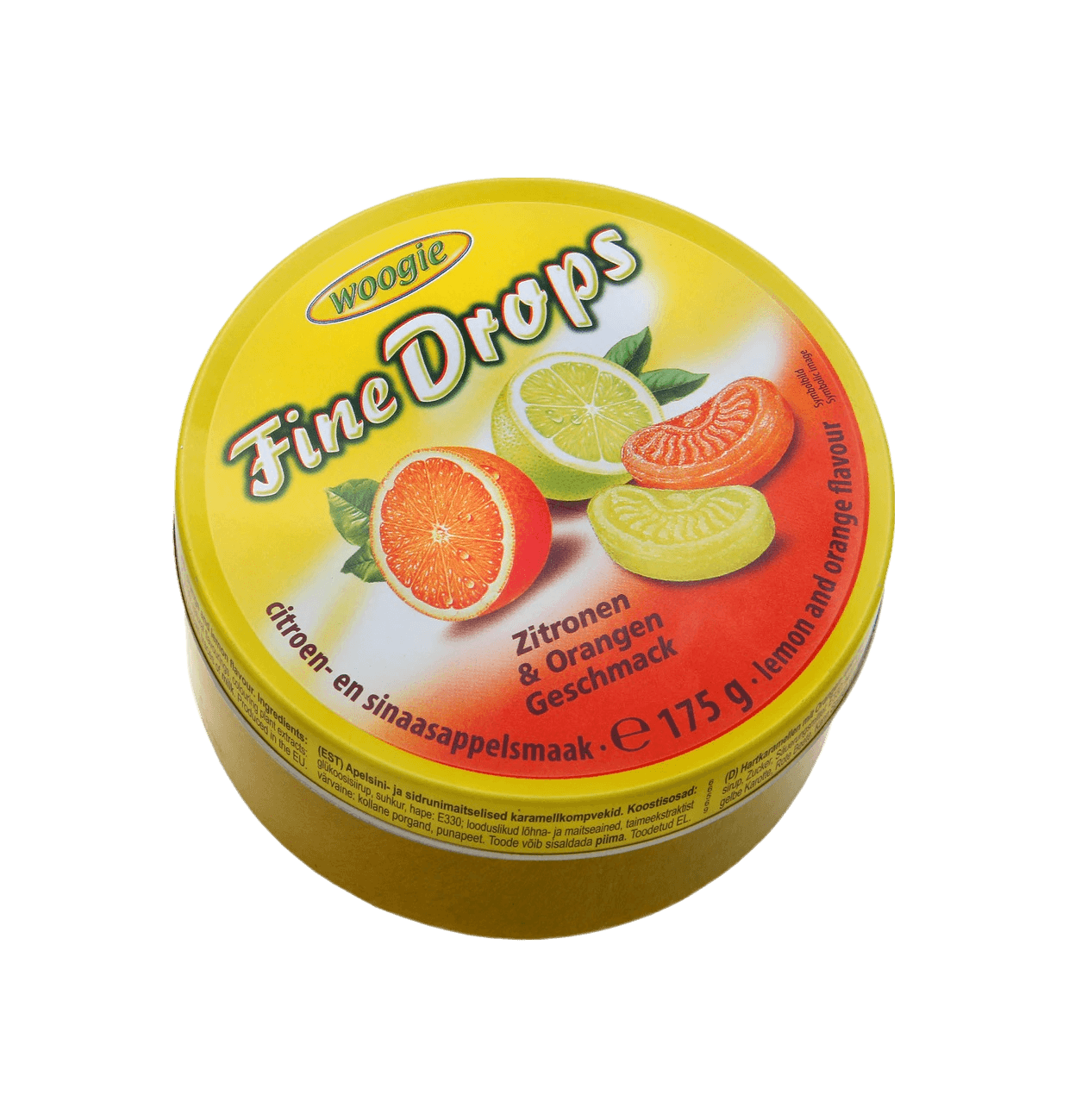 Woogie Zitronen und Orangen Bonbons "Fine Drops" 175g Dose