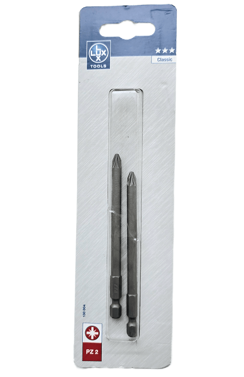 LUX TOOLS Bit 2er Pack Länge 100mm – Ø 6,3 mm