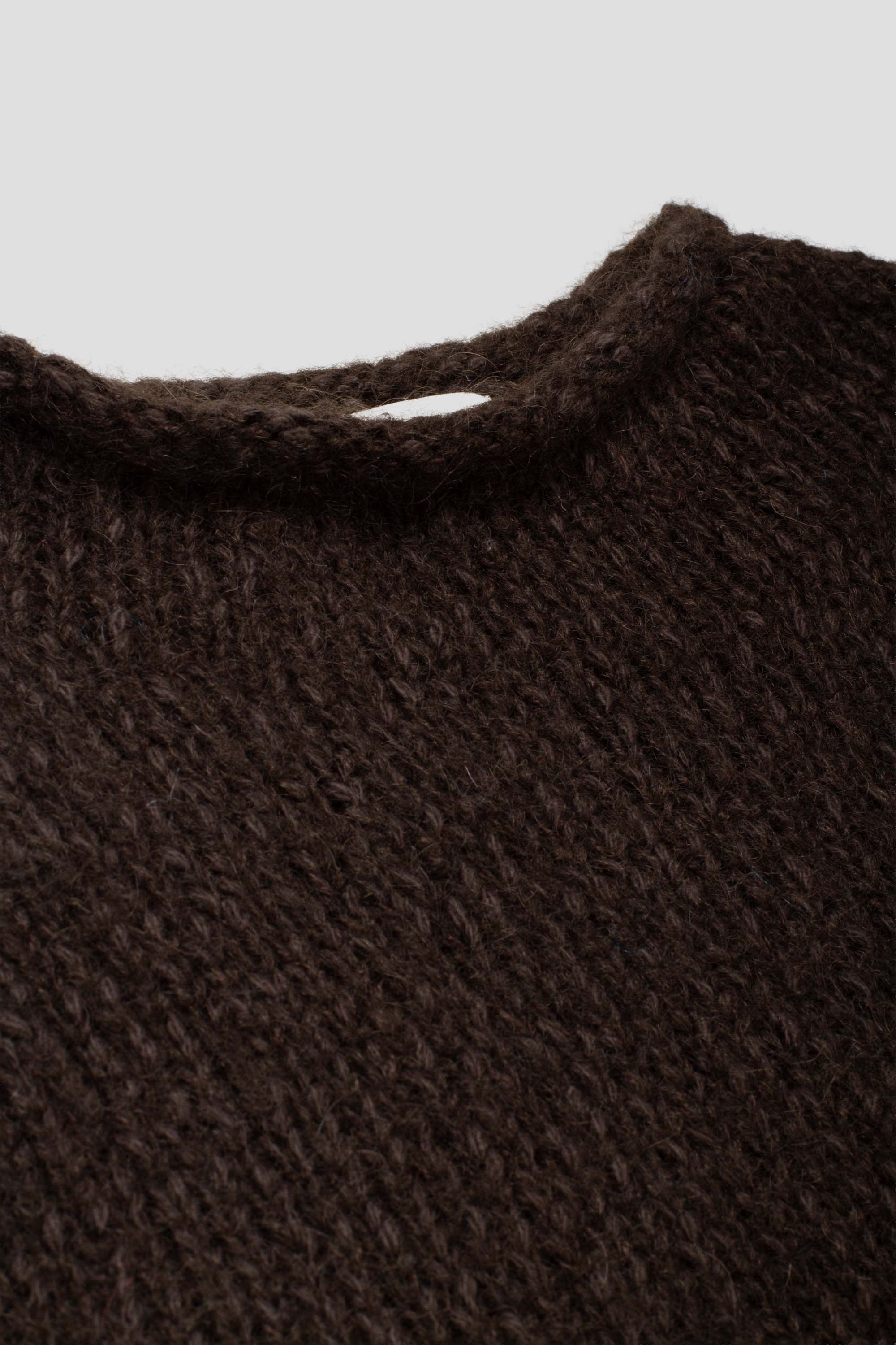 Hairy Slub Pullover Dark Brown