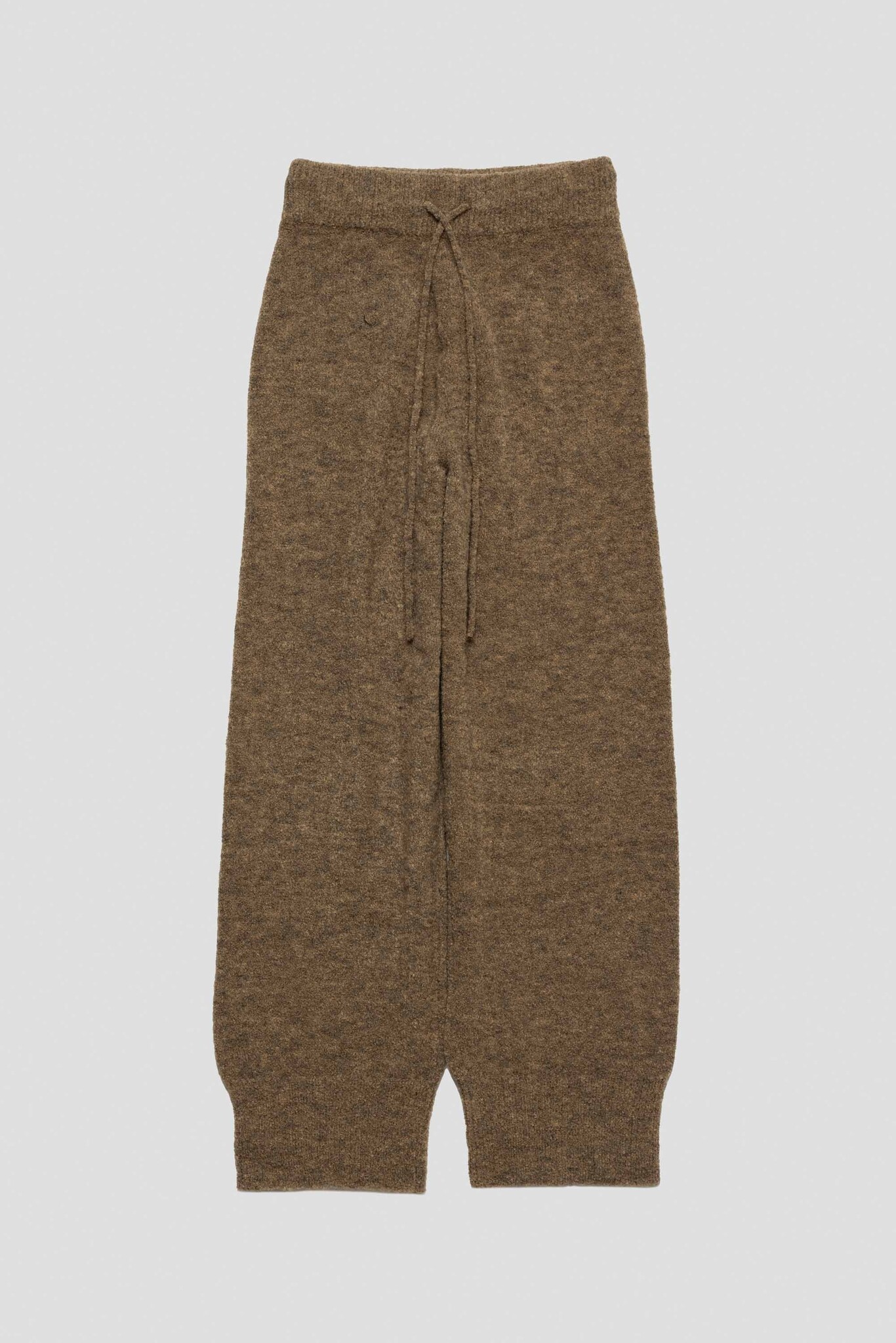 Wide Banding Knit Pants Khaki Brown