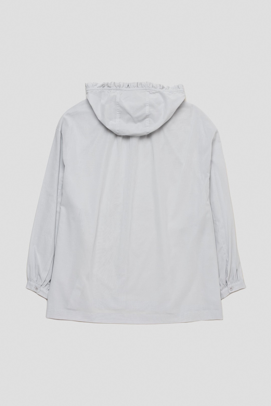トップス AMOMENTO FRILL HOODED SHIRTS Frill Hooded Shirt Light Blue | Shelter