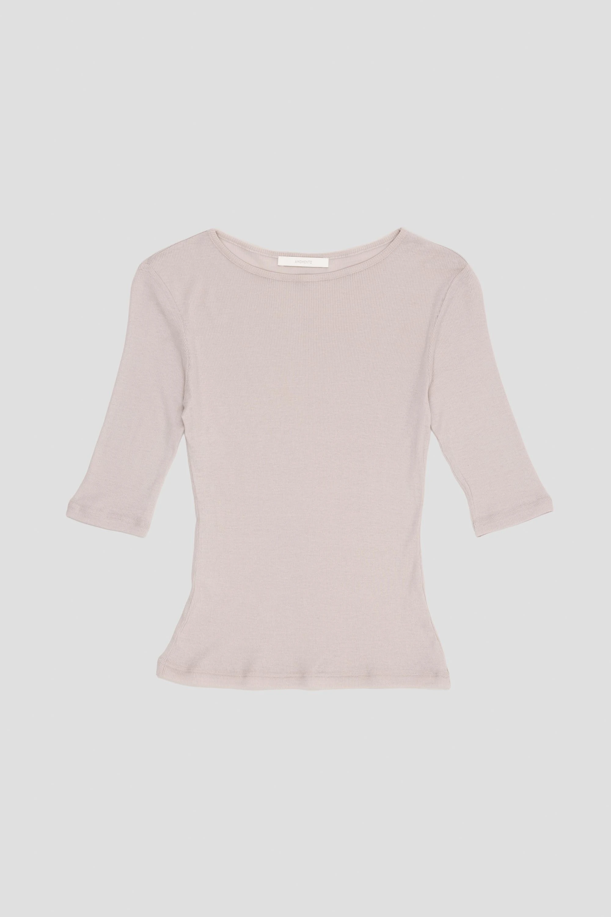 Round Short Sleeve T-Shirt Beige