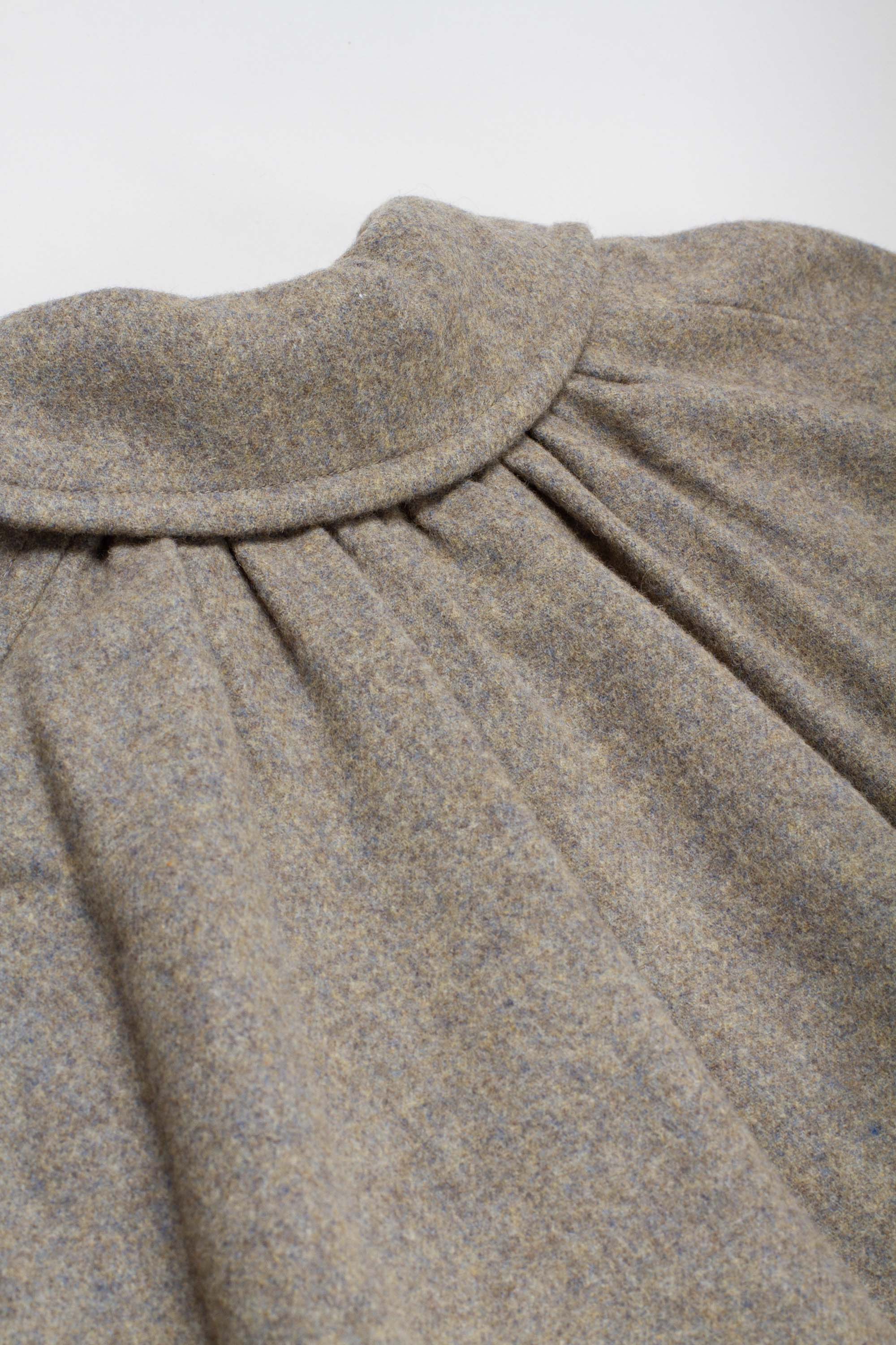 Shirring Coat Grey Blue