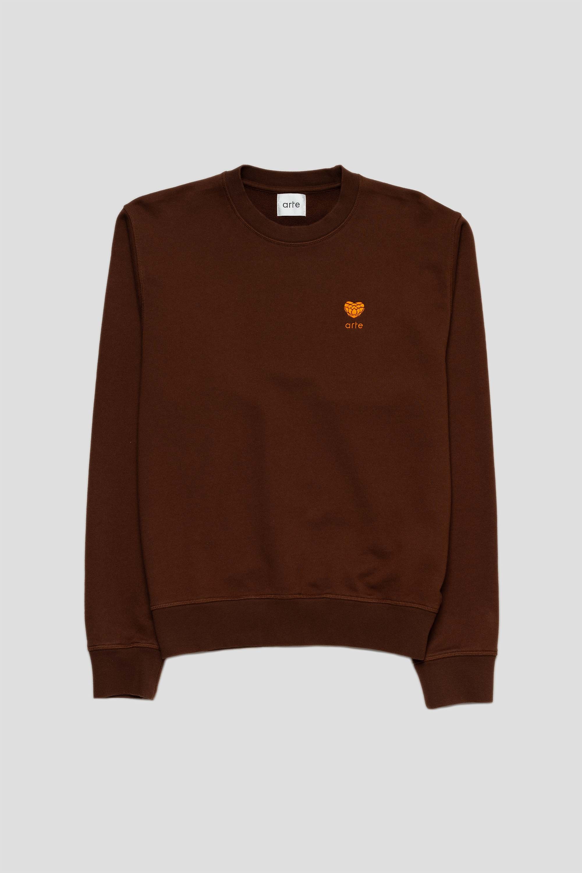 Heart Flower Crewneck Brown