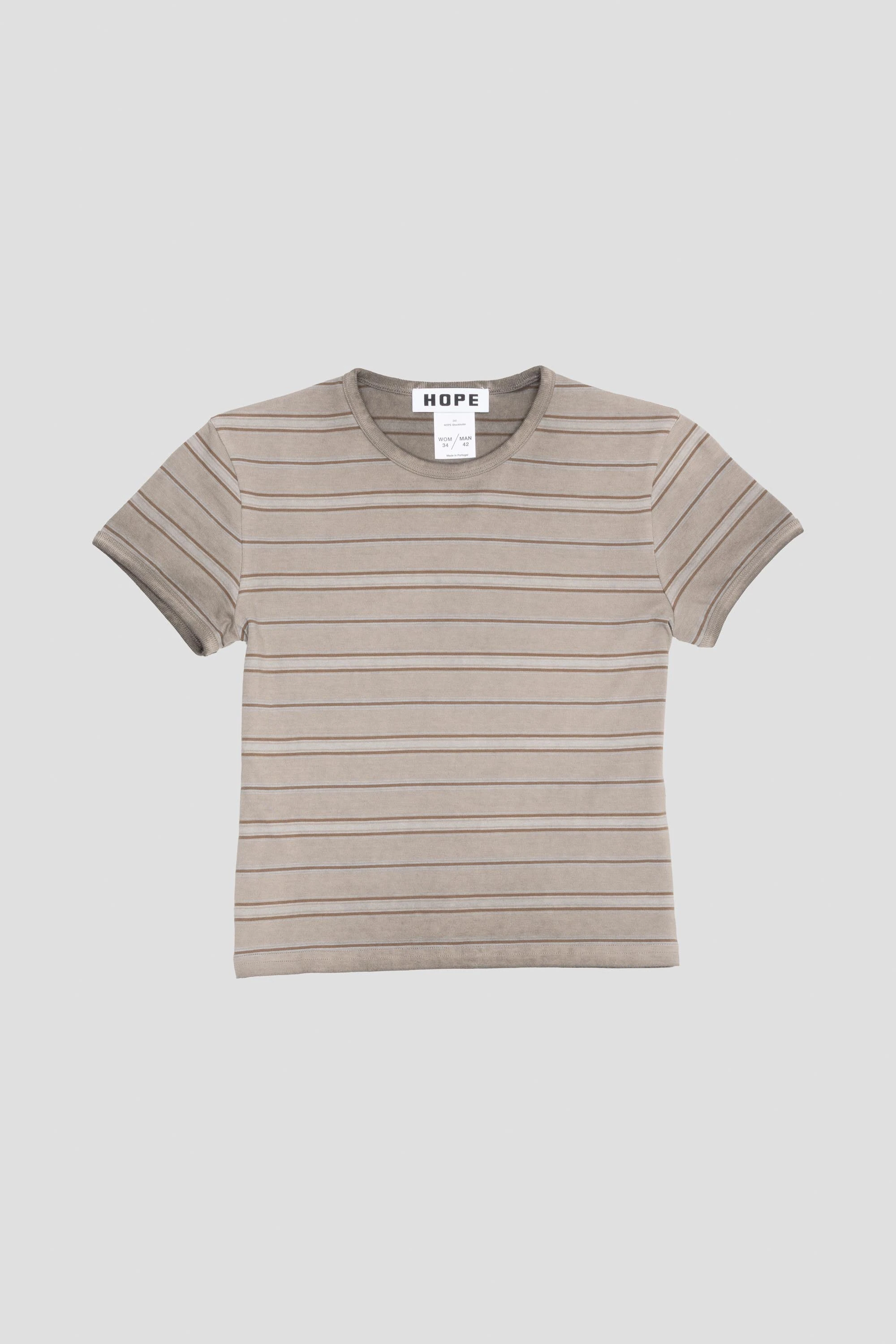 Vile Tee Overdyed Beige Stripe