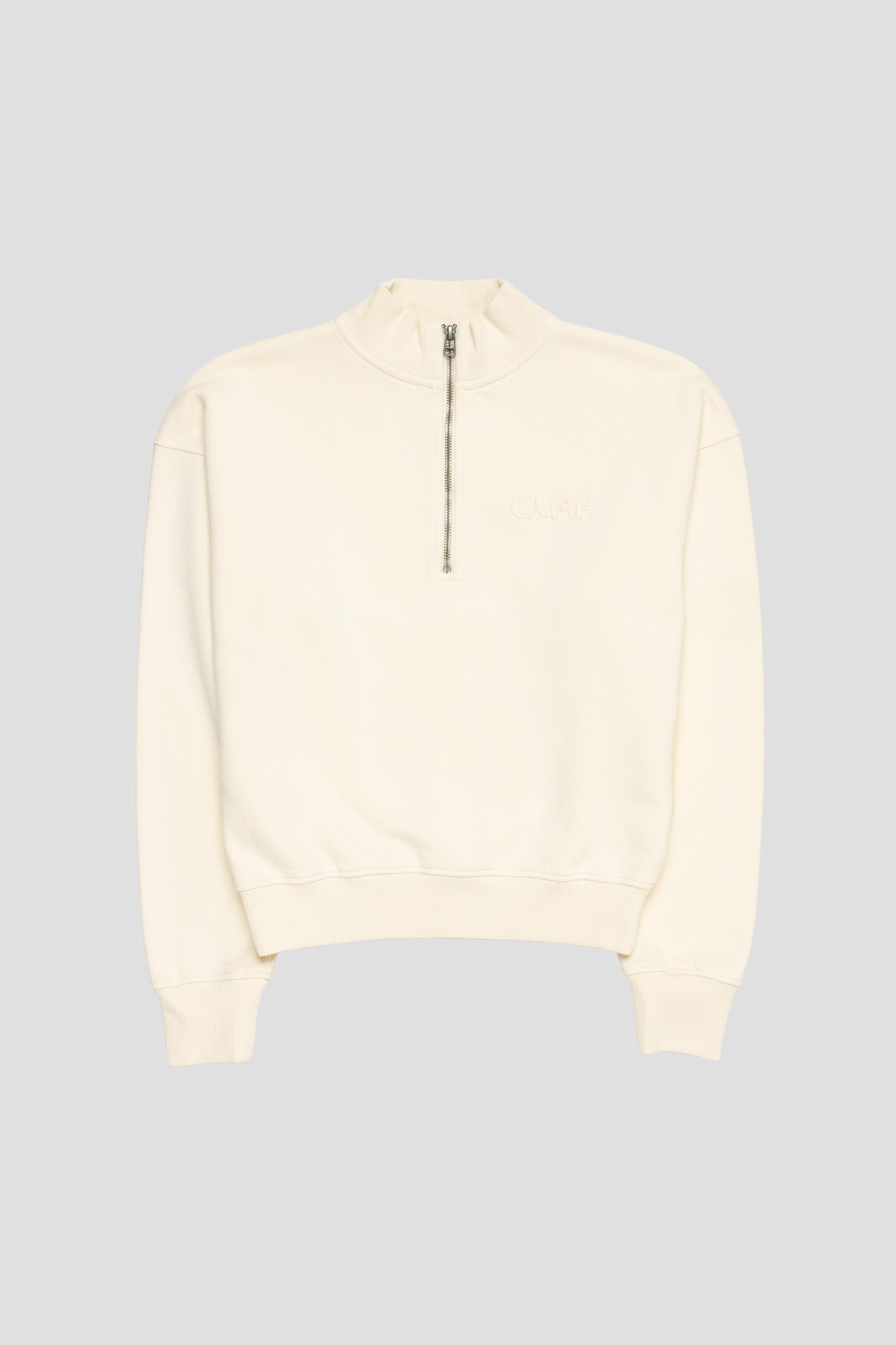 Women's Half Zip Sweatshirt Off White