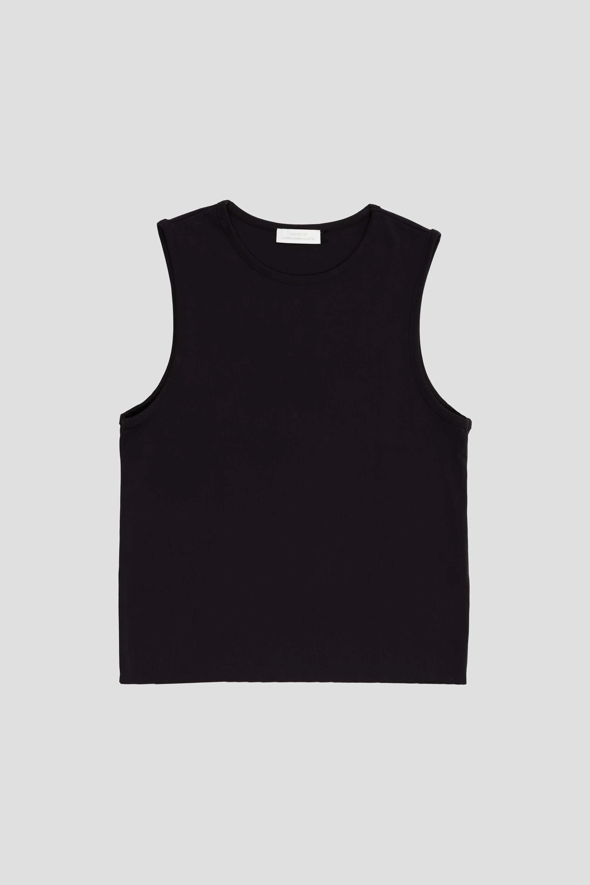 Round Neck Sleeveless Top Charcoal