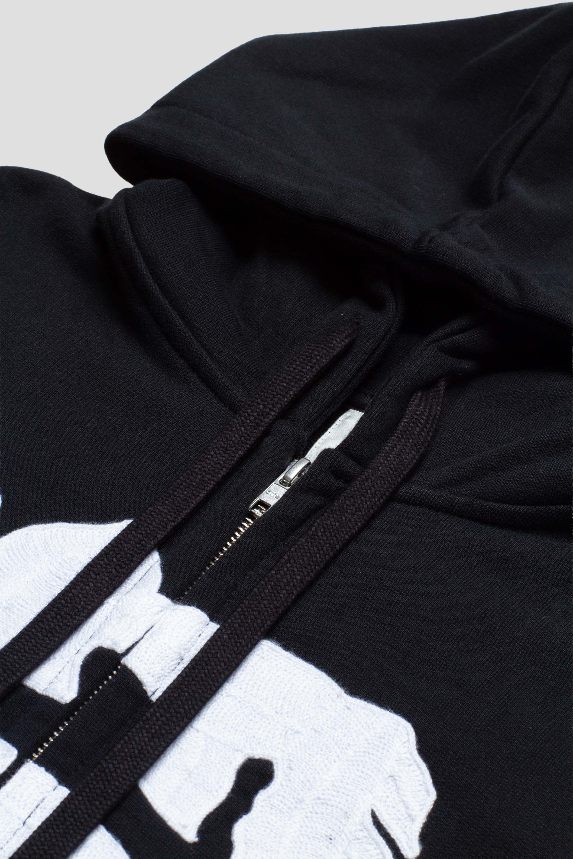 Eye Front Zip Hoodie Black