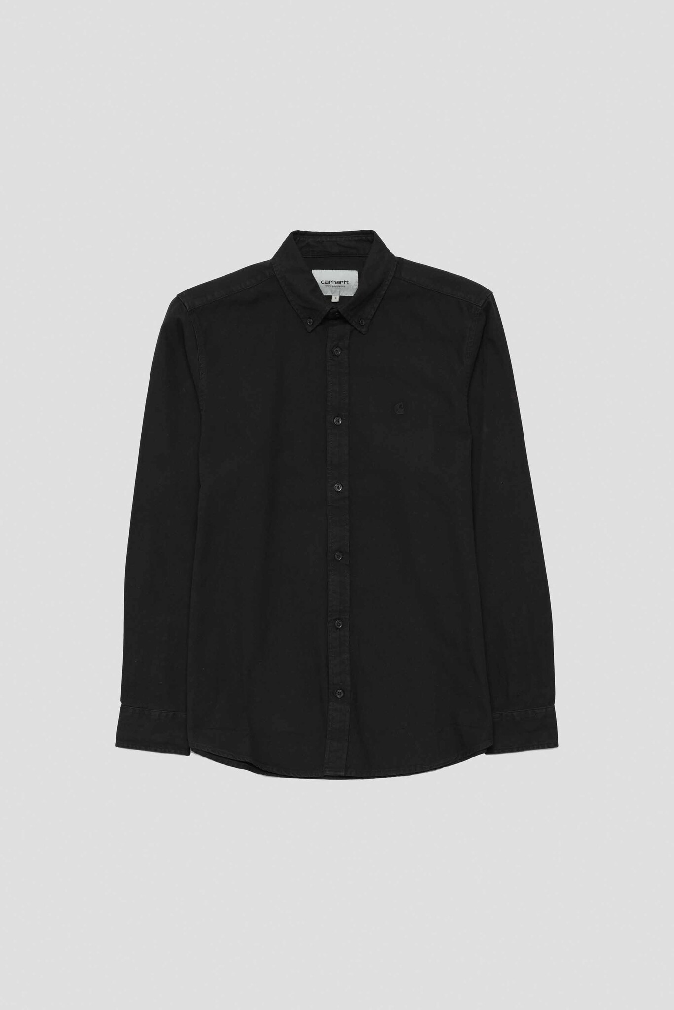 L/S Bolton Shirt Black Garment Dyed