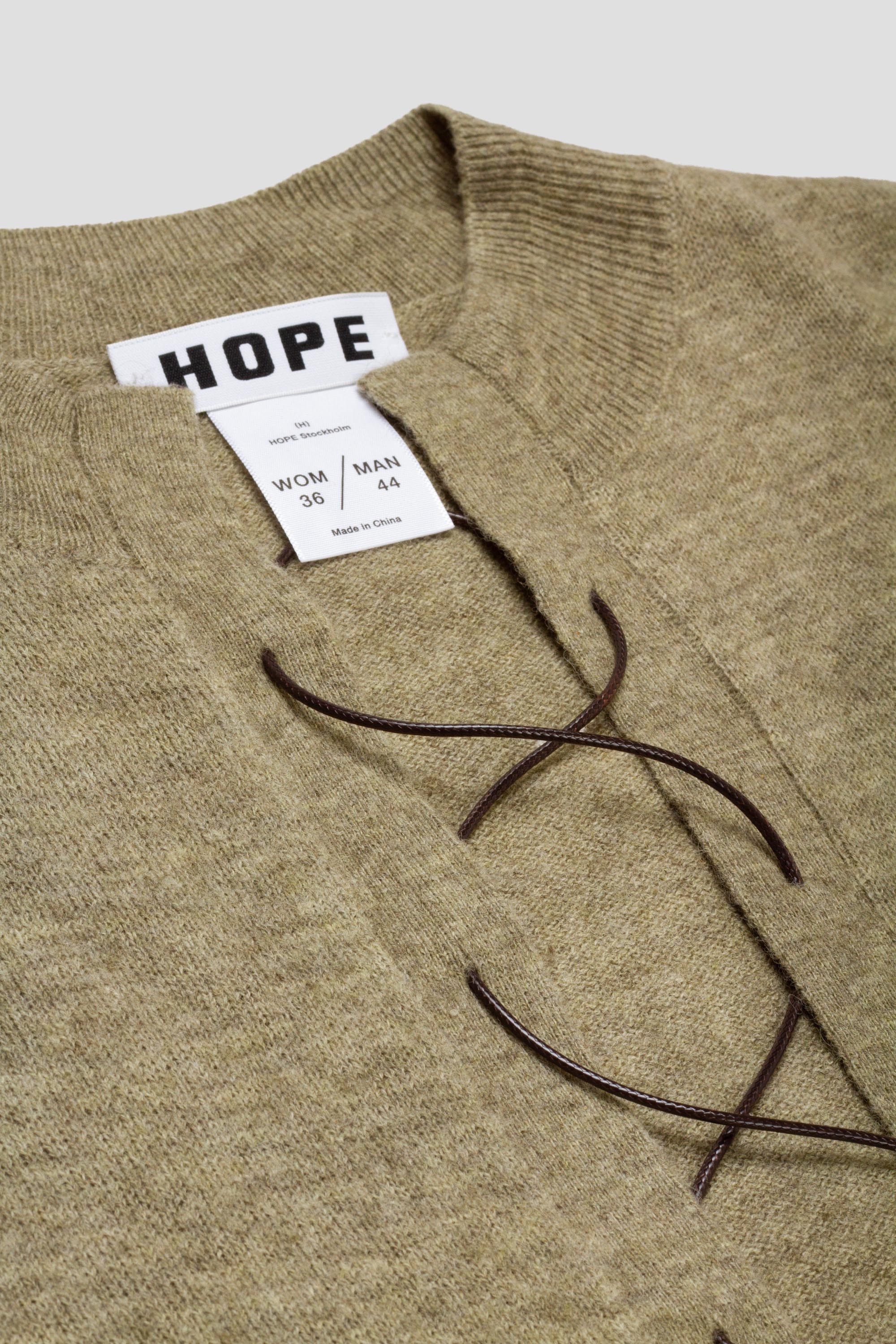Laced Sweater Pistachio Melange Yak