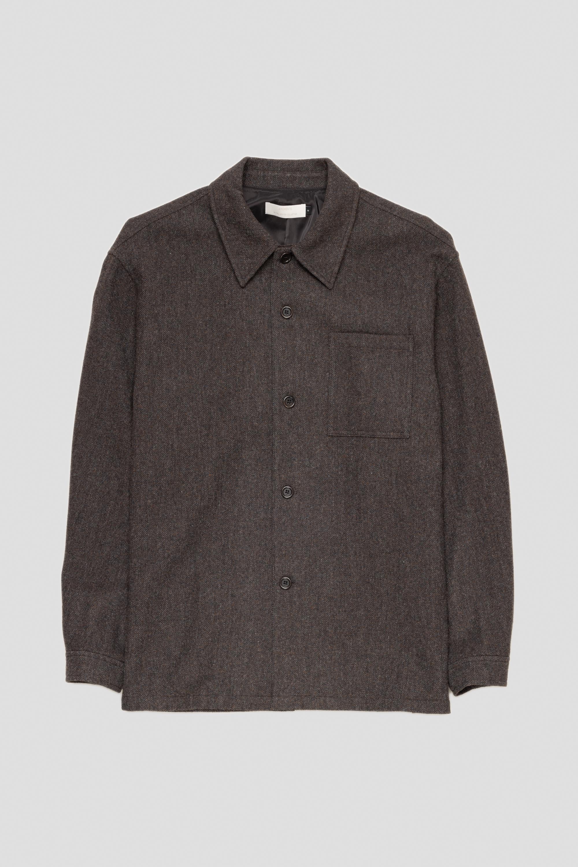 Wool Shirt Dark Brown