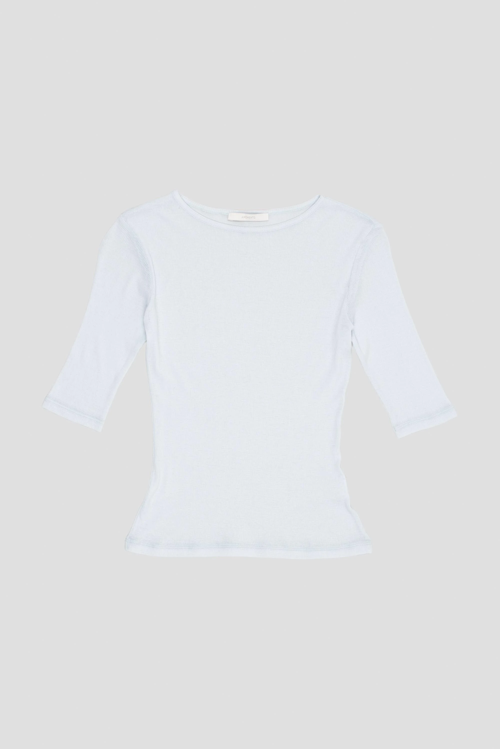 Round Short Sleeve T-Shirt Light Blue