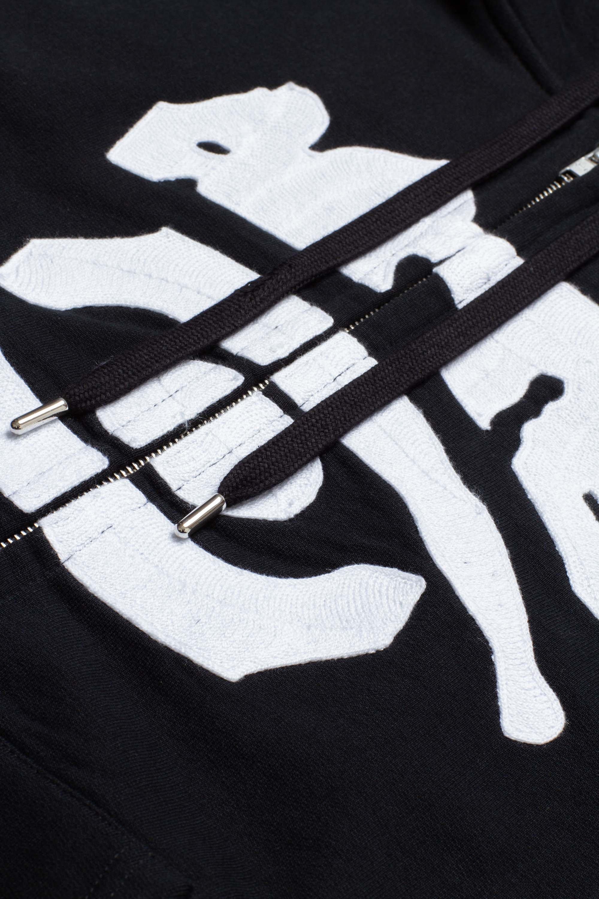 Eye Front Zip Hoodie Black