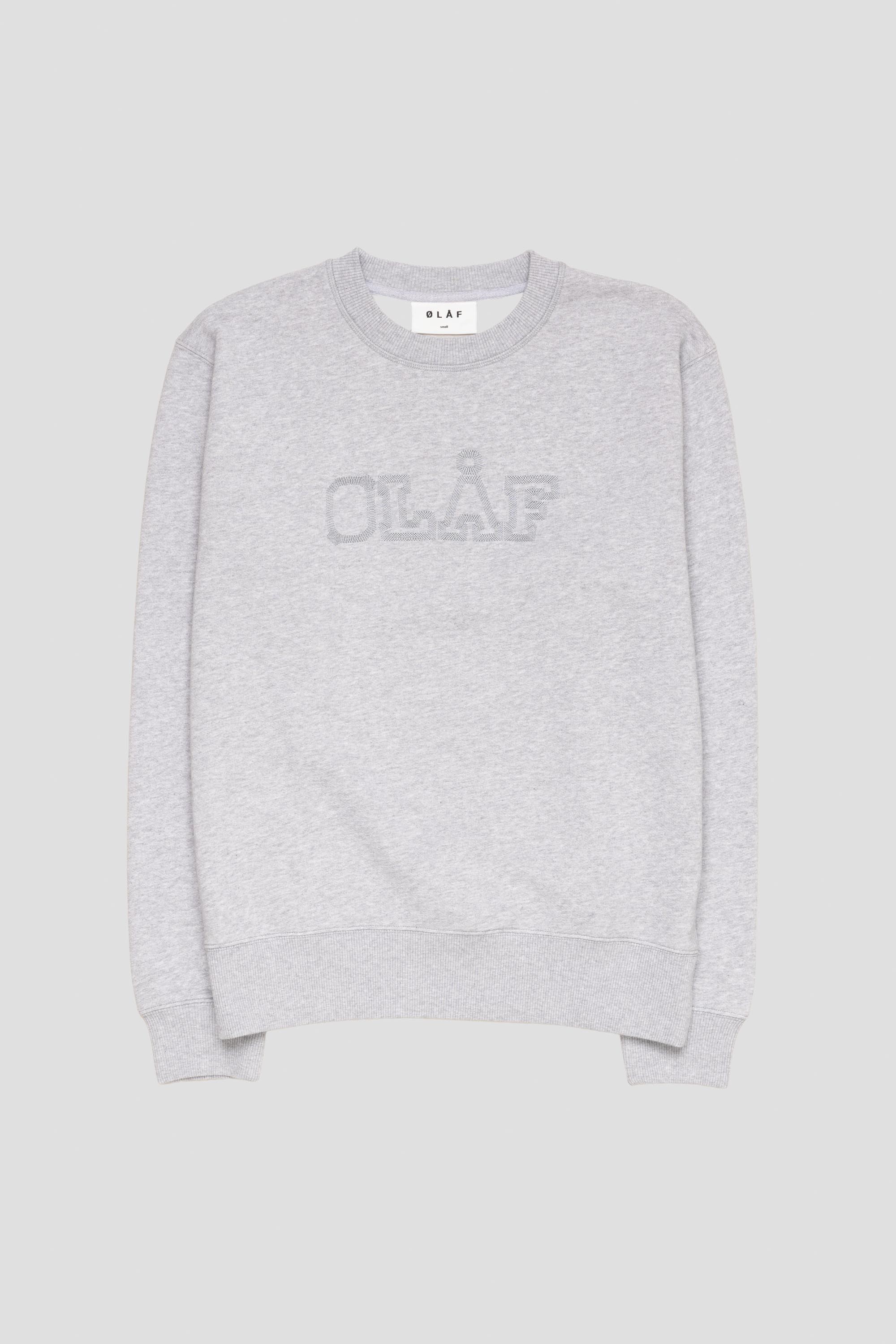 Stitched Varsity Crewneck Heather Grey