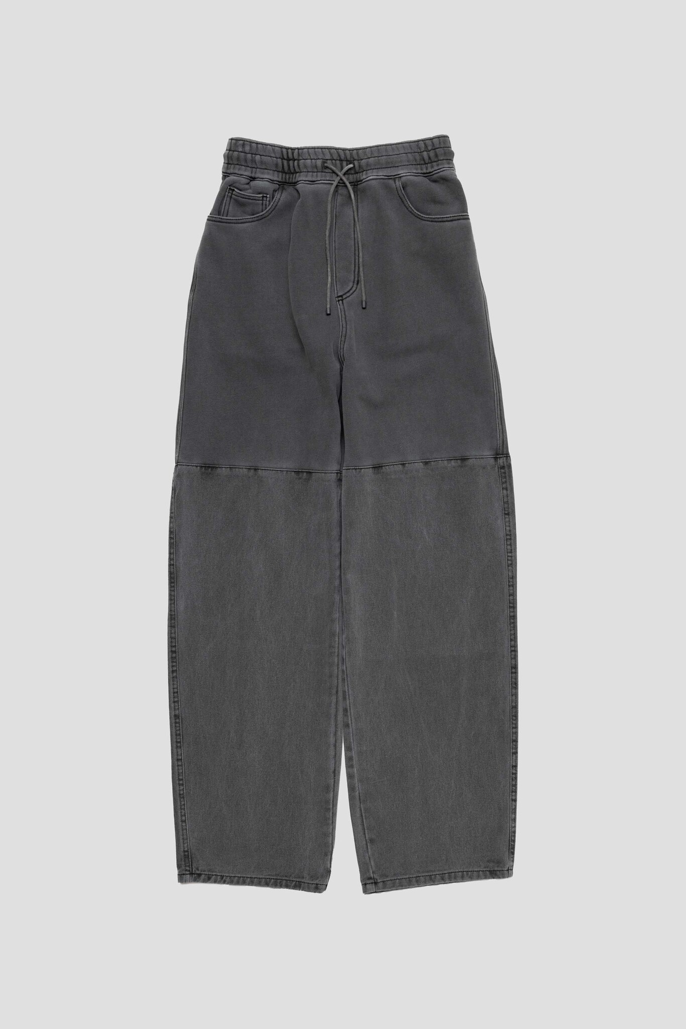 Drawstring Denim Pants Charcoal