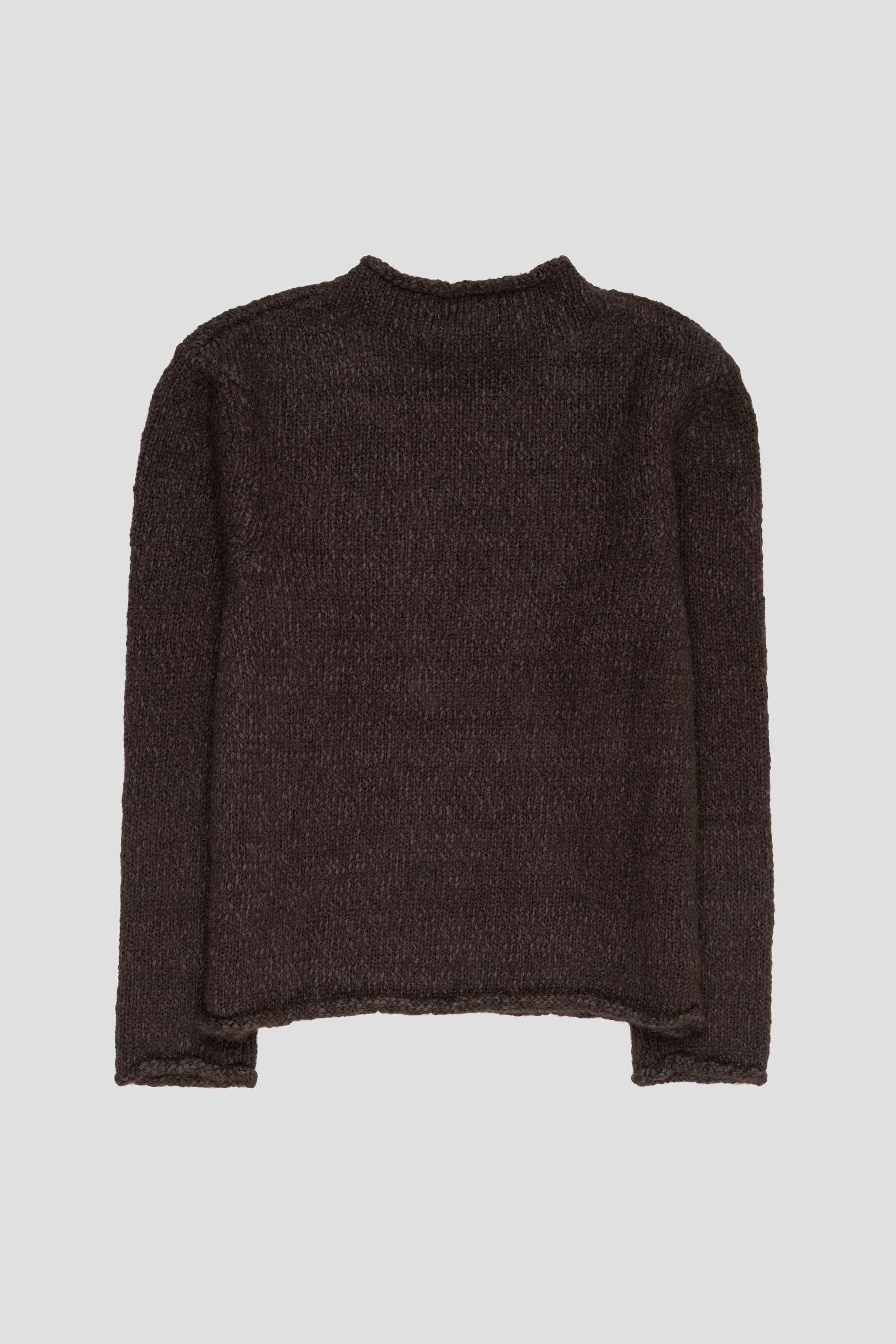 Hairy Slub Pullover Dark Brown