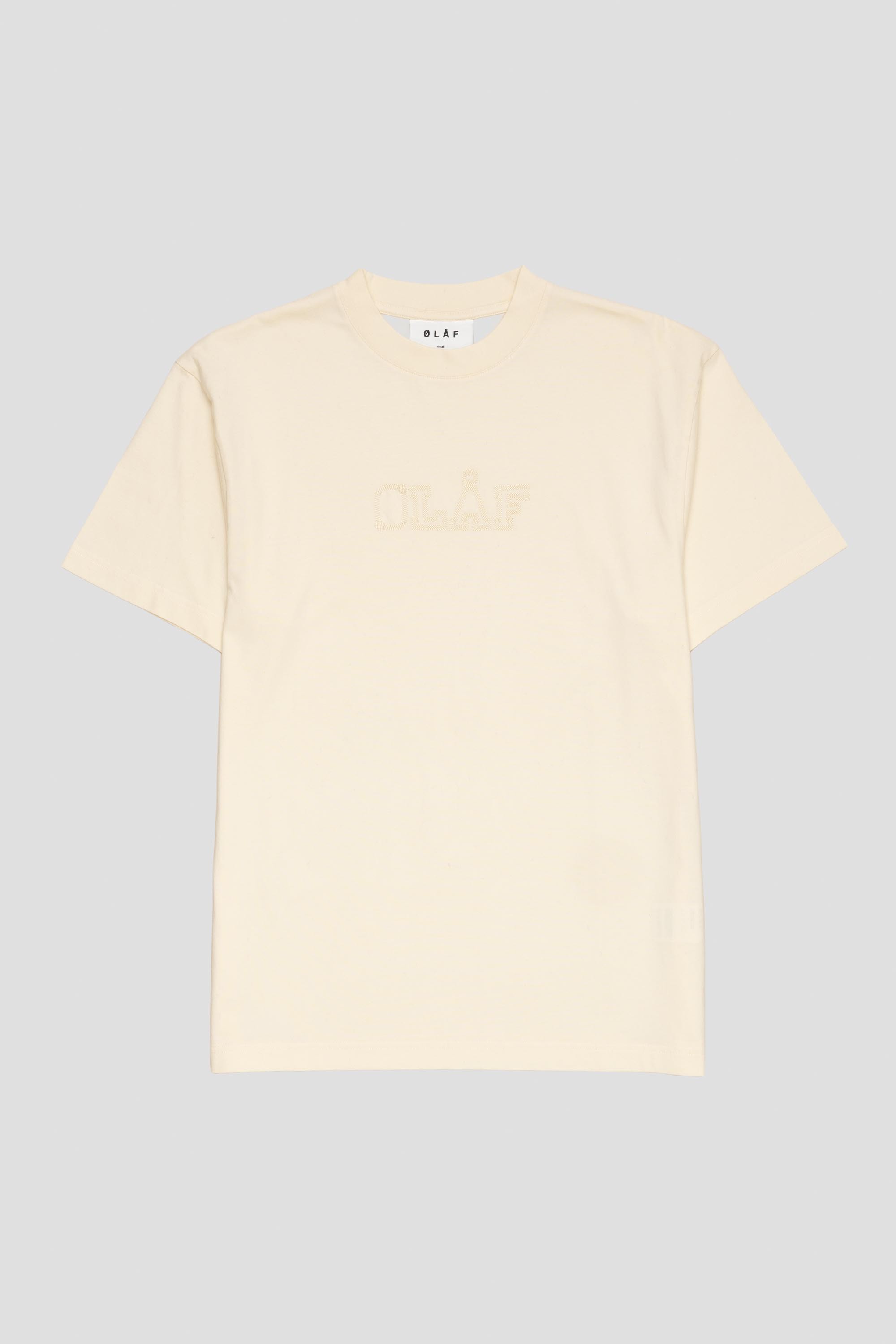 Stitched Varsity Tee Off White