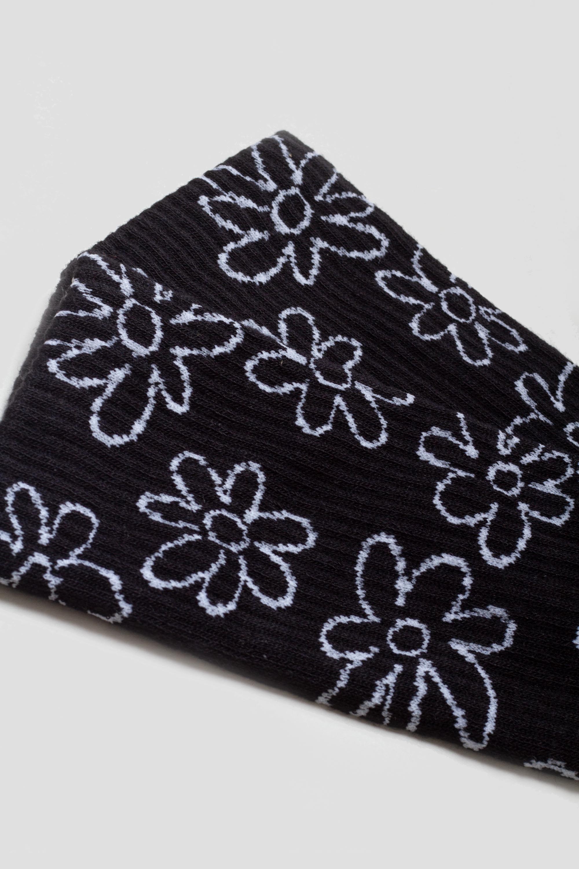 Flowers Allover Socks Black