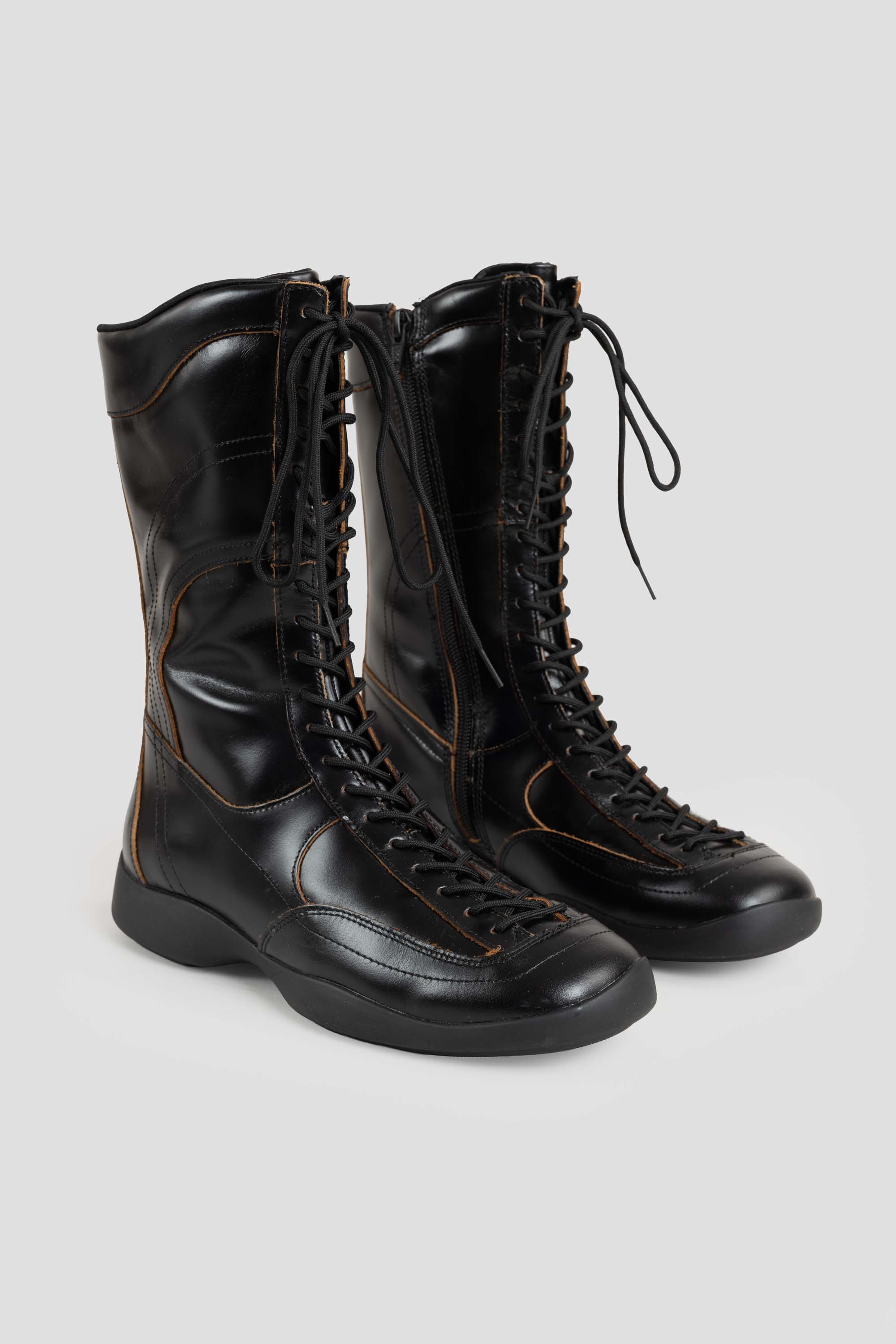 Sky Lace-Up Boots Black
