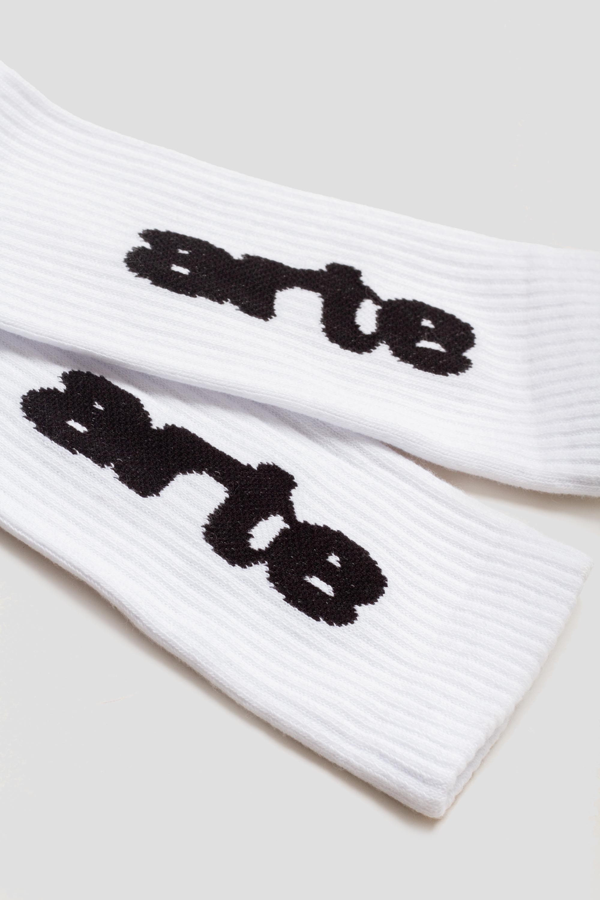 Blurred Vertical Socks White