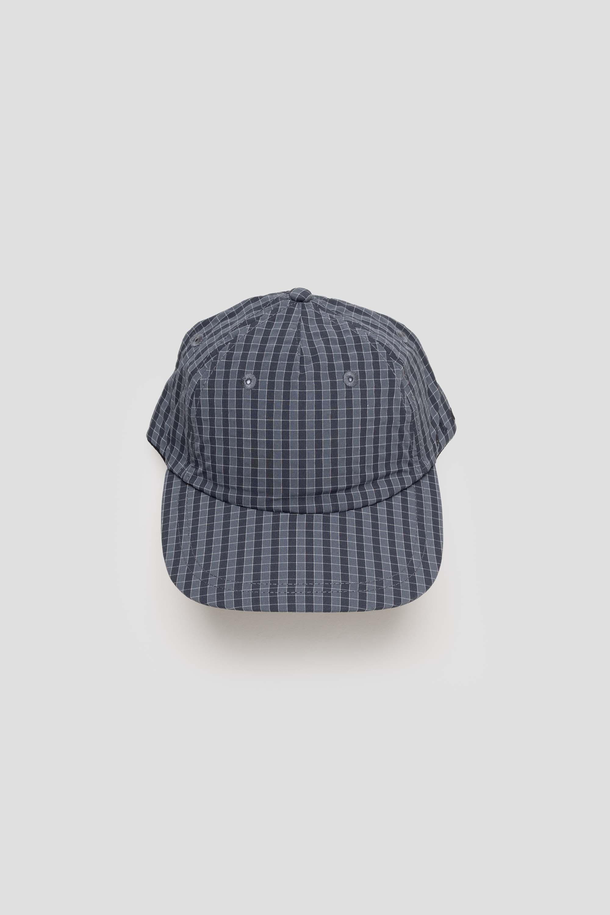 Checked 5 Panel Cap Navy