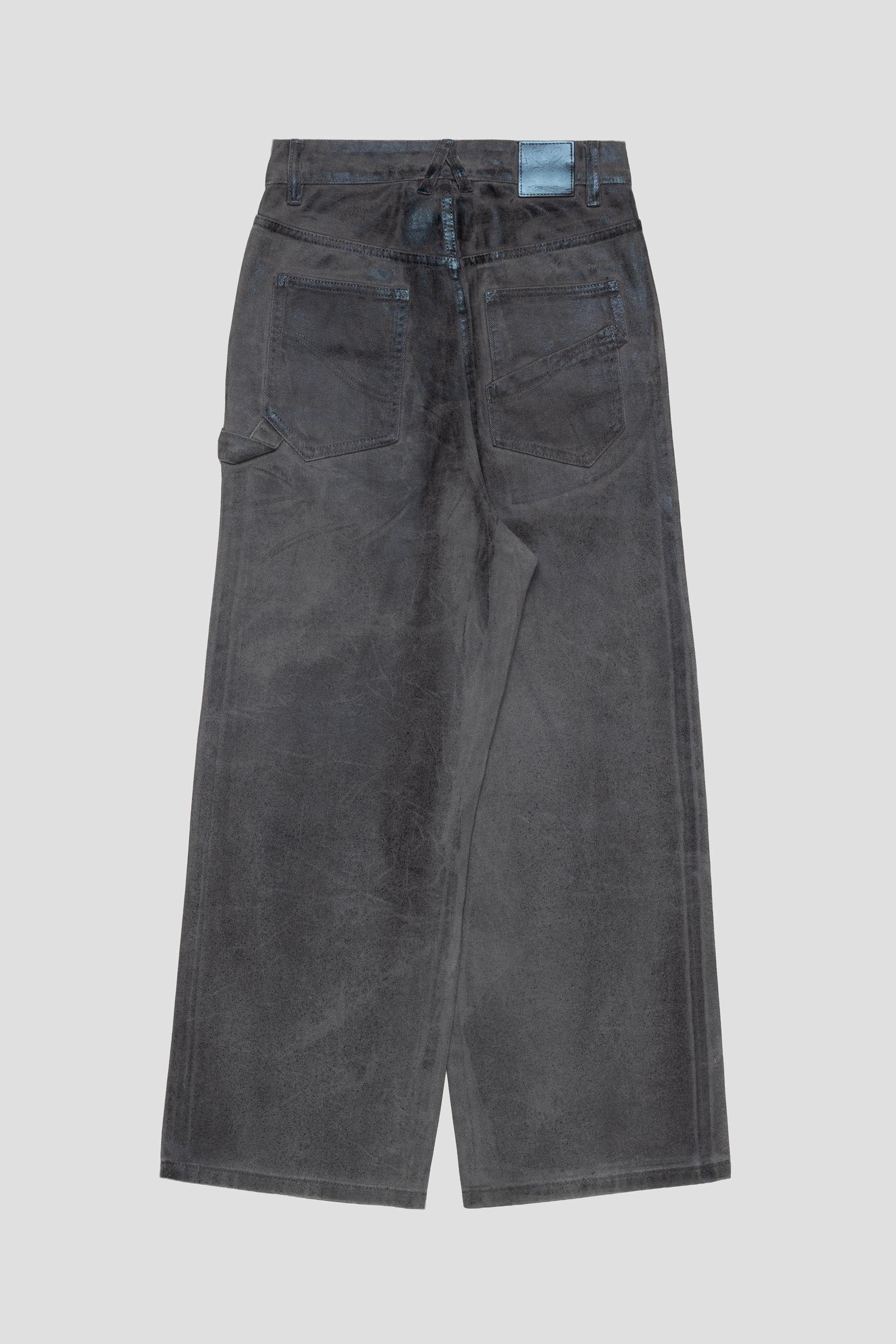 Structured Waxed Trousers Charcoal