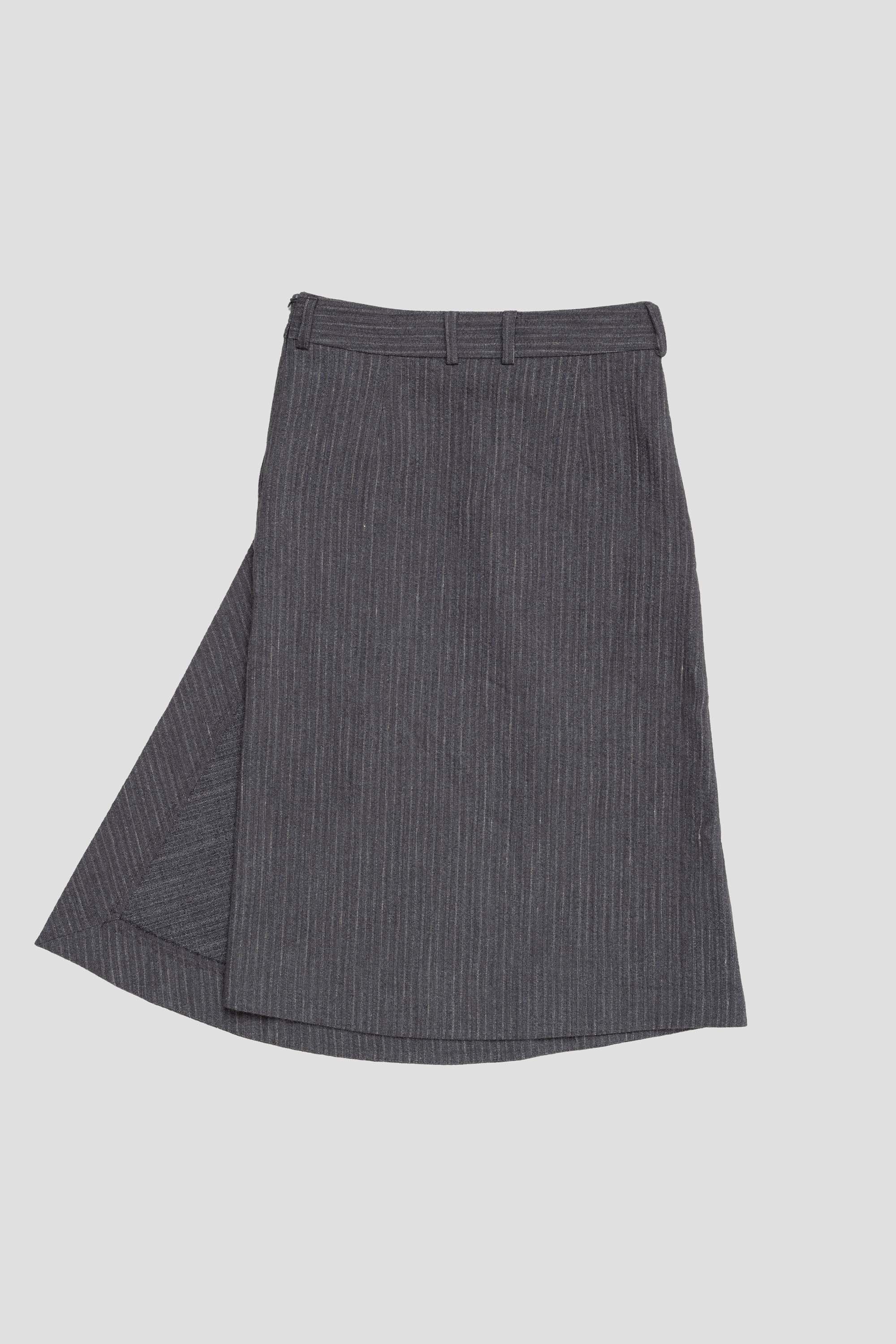Depend Skirt Textured Blue Grey Stripe