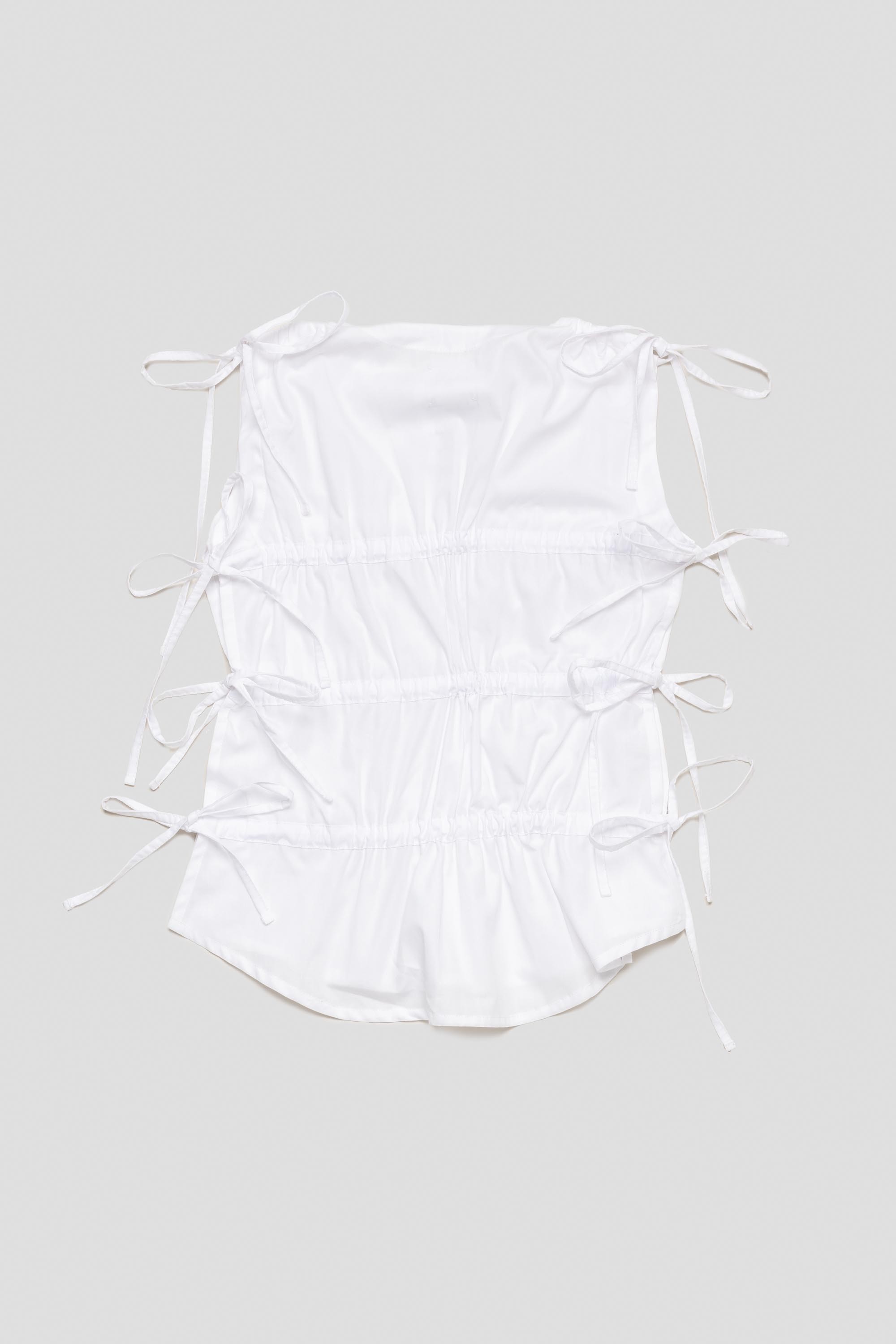 Ruched Vest White