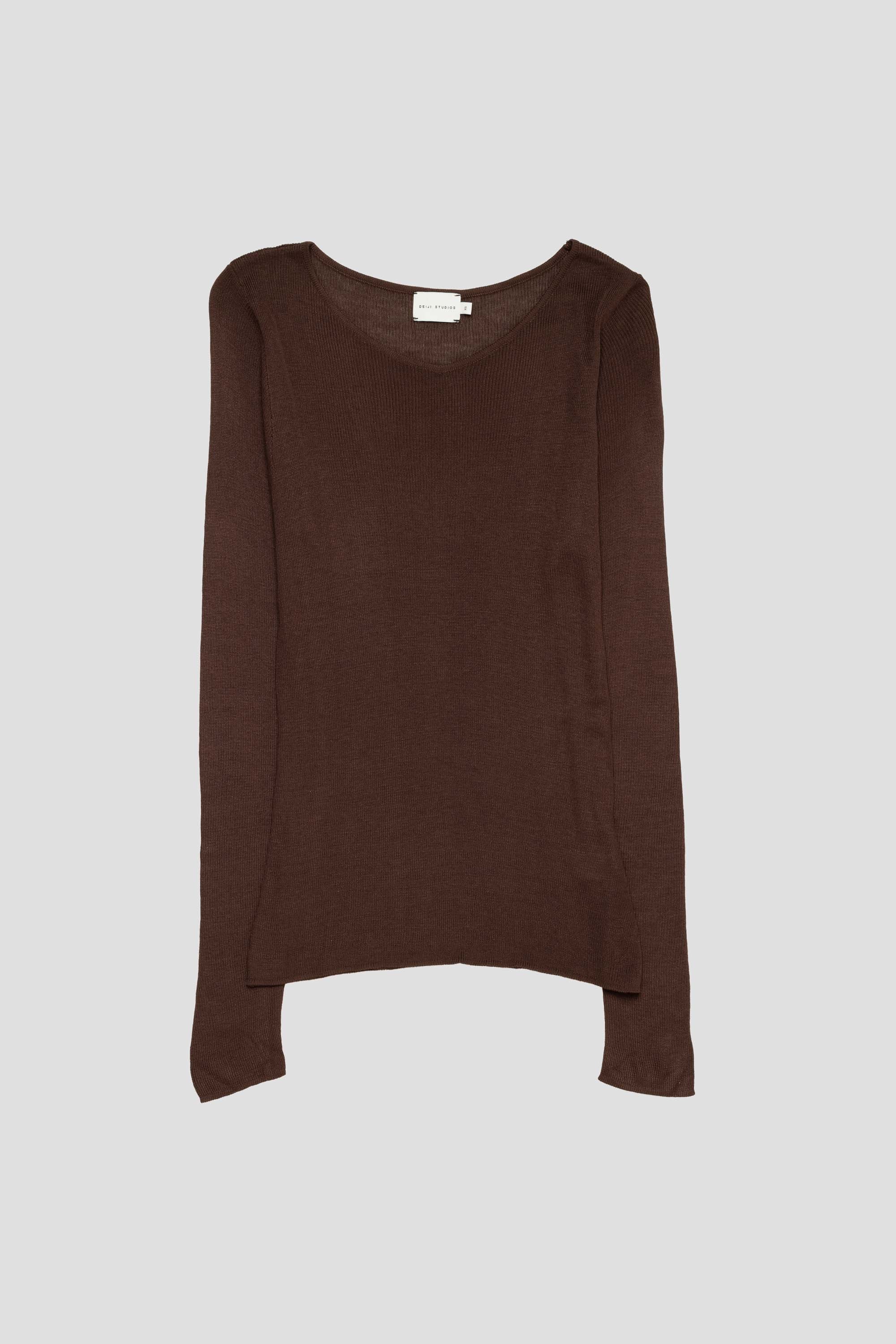 Knitted Top Dark Brown