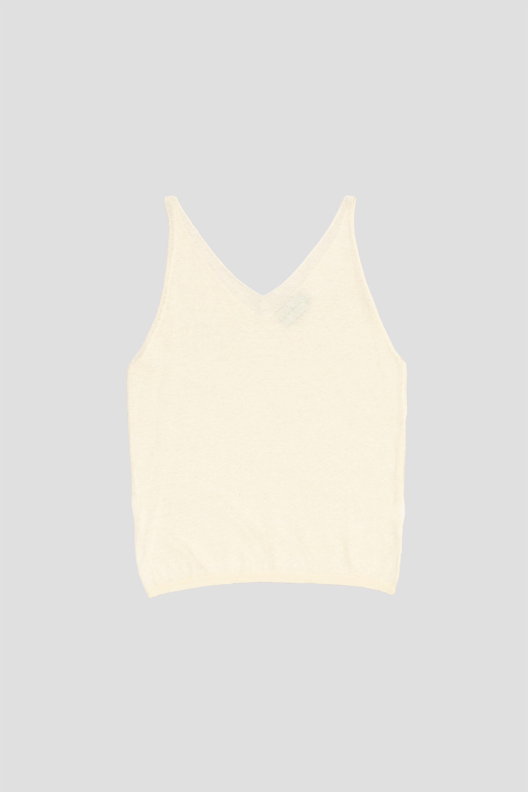 Rolled Knit Top Off White